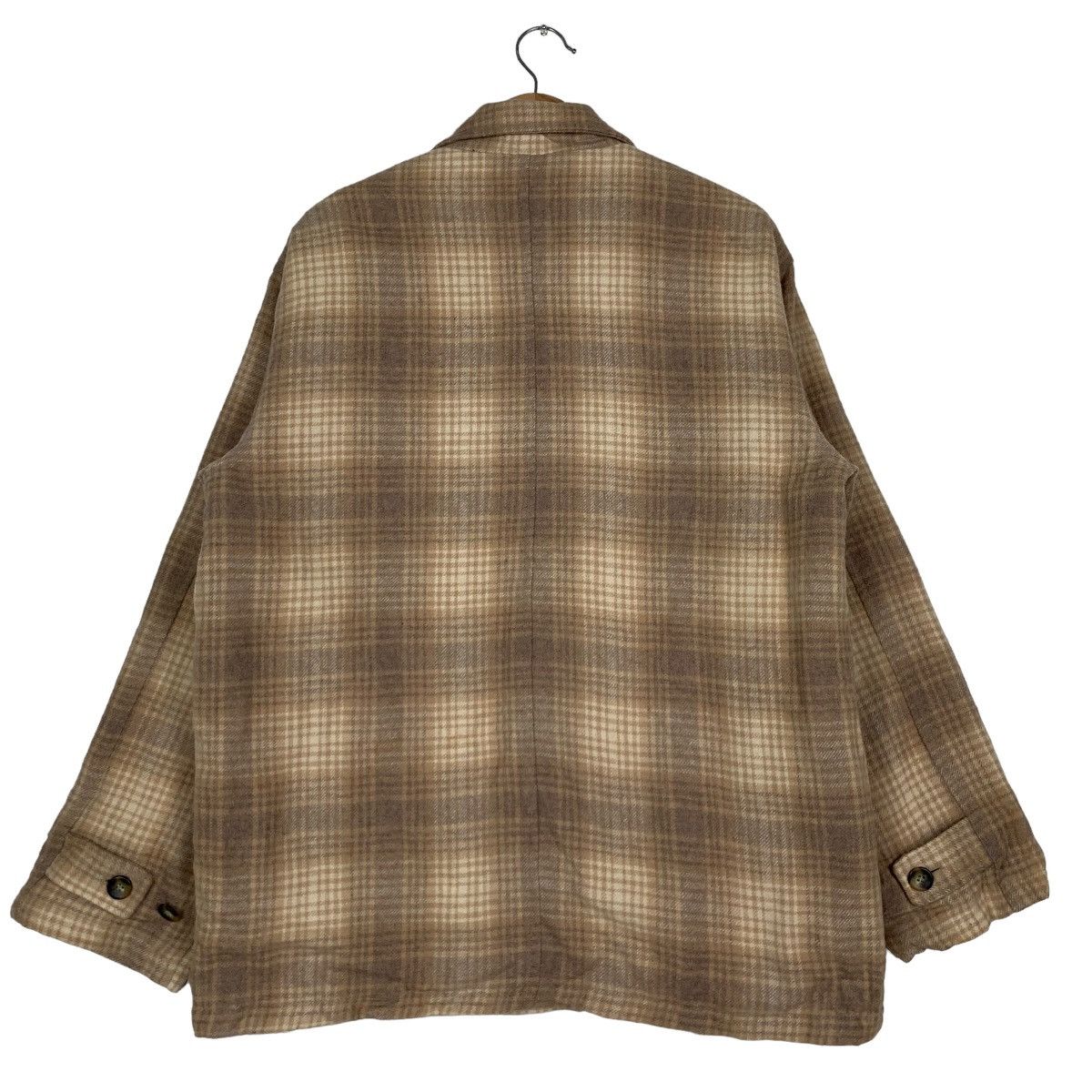Flannel CREATION CUBE Shadow Plaid Checked Jacket #0024-C2 Size US M / EU 48-50 / 2 - 8 Thumbnail