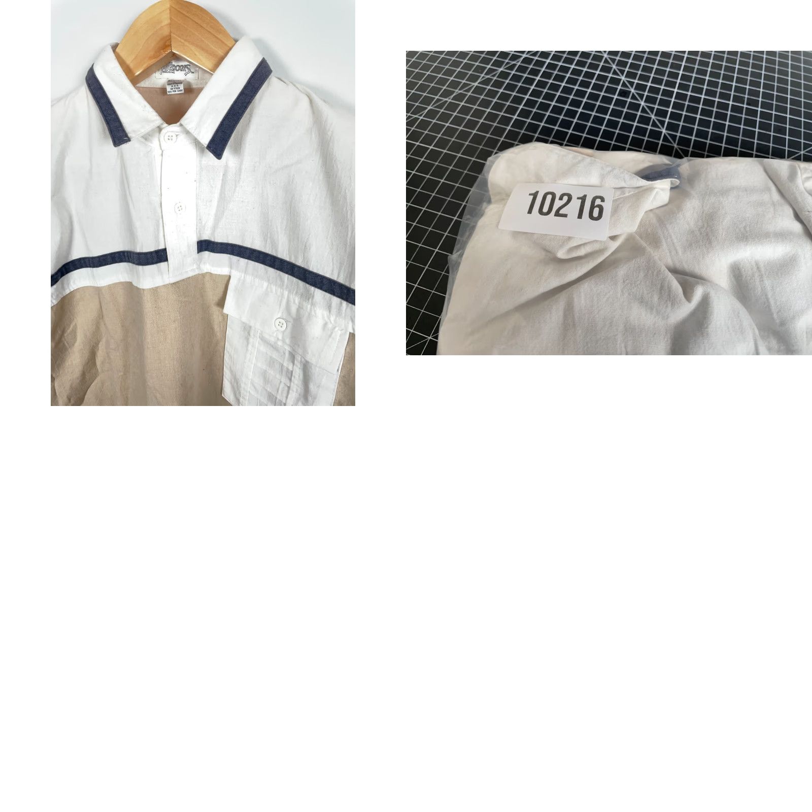 Vintage VINTAGE Alexxus Polo Shirt Long Sleeve Beig e White 80s 90s Dad Hipster Retro - Men Large Casual Polo Shirt Womens? Size US L / EU 52-54 / 3 - 9 Thumbnail