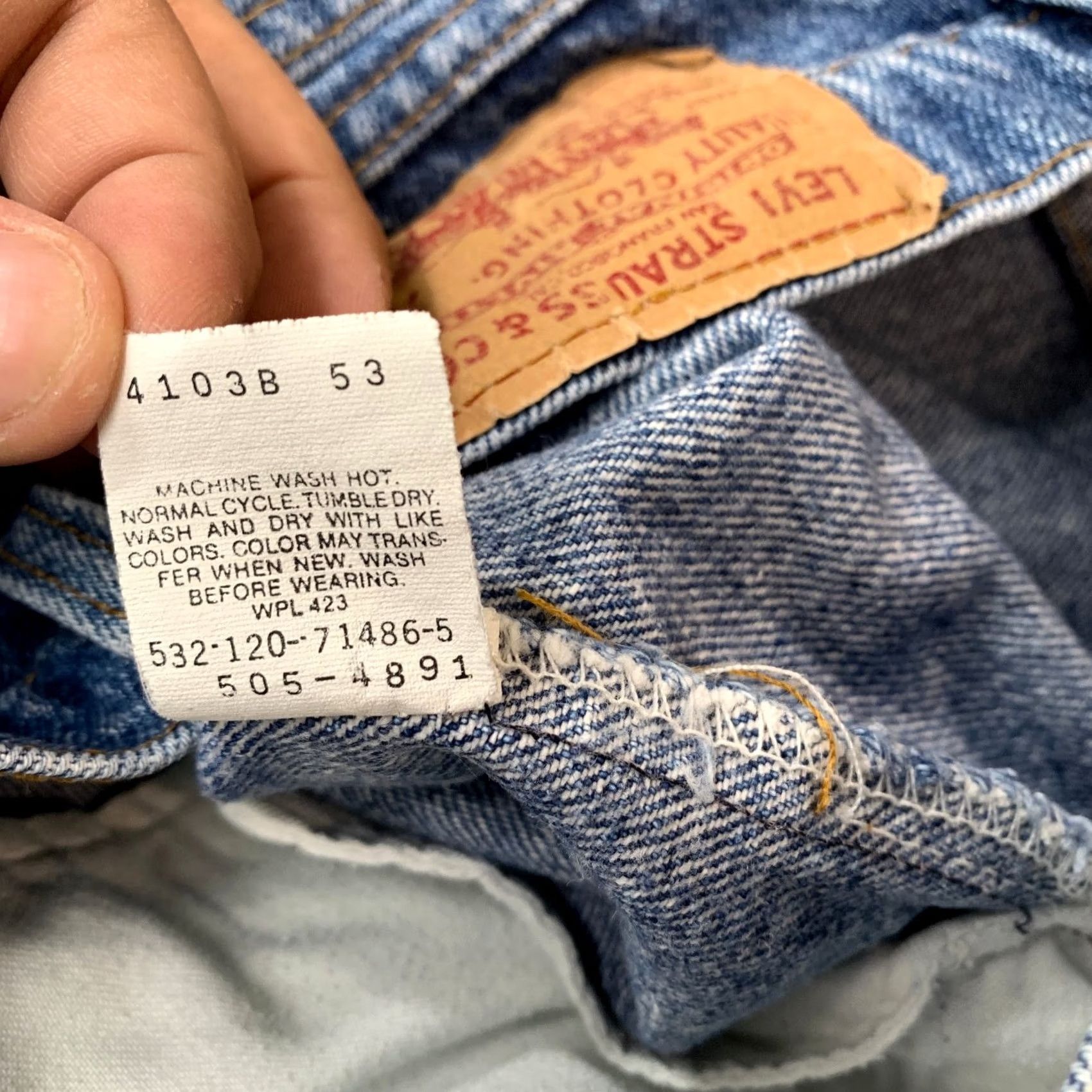 Levi's Levi's 505 Jeans Mens 34x32 Straight Light Wash USA Made 505 Levis Jeans Mens Size US 34 / EU 50 - 4 Thumbnail
