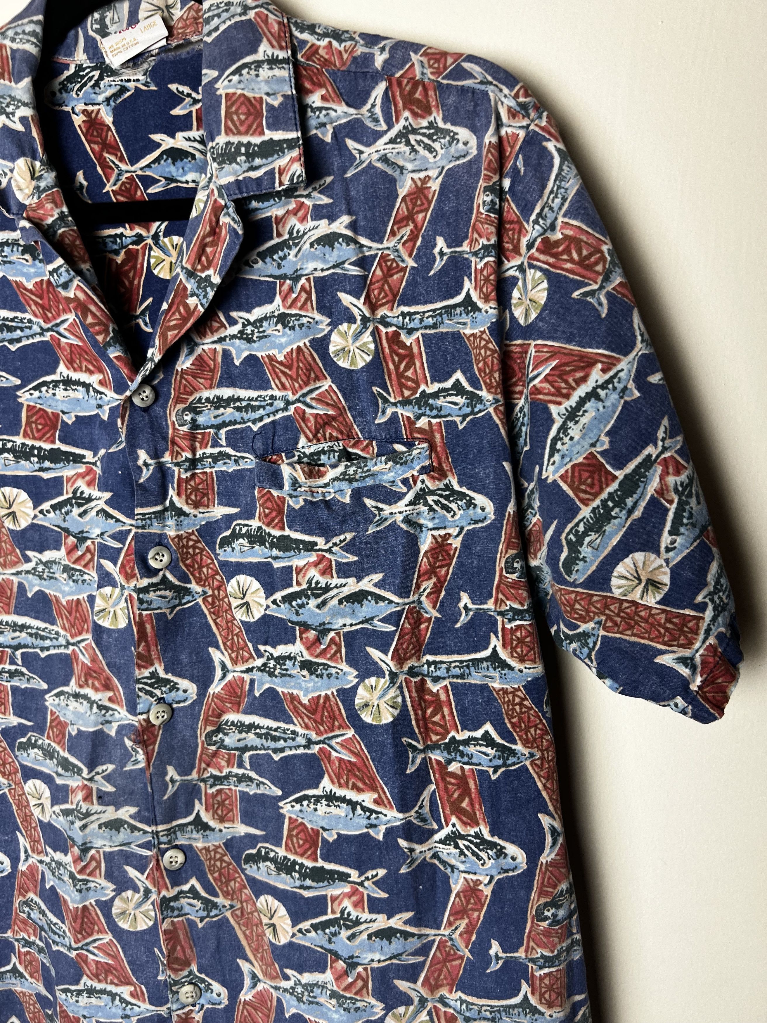 Vintage Vintage 70s Hawaiian Aloha Shirt: Barefoot in Paradise Fish Size US L / EU 52-54 / 3 - 5 Thumbnail