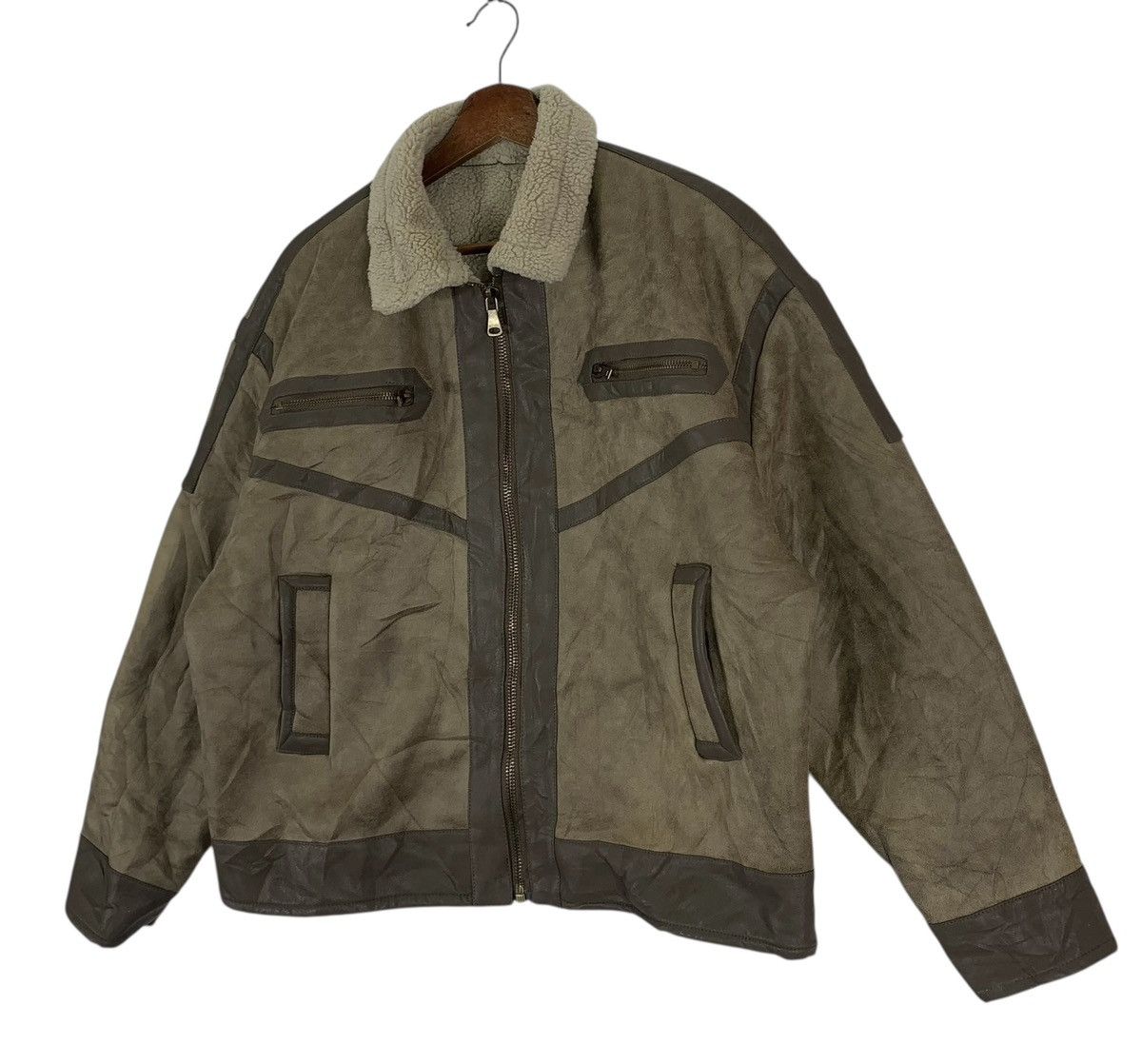 Leather Vintage B-3 Style Aviator Faux Sherling Jacket Size US M / EU 48-50 / 2 - 2 Thumbnail