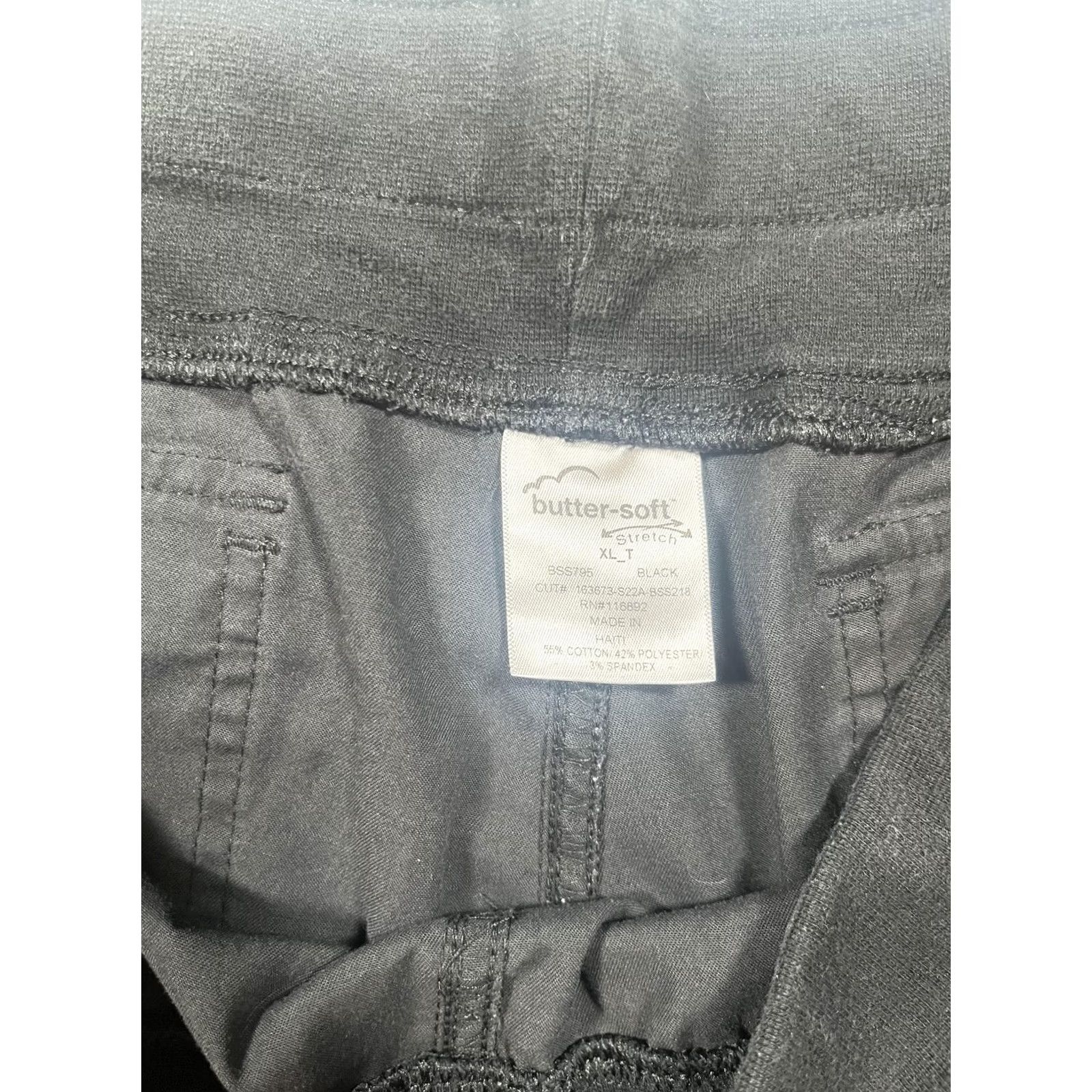 Vintage Butter-Soft Stretch Scrub Cargo Pants XLT Black Elastic Waist Womens 15850SR XL Black UA Scrubs Size US 36 / EU 52 - 3 Thumbnail