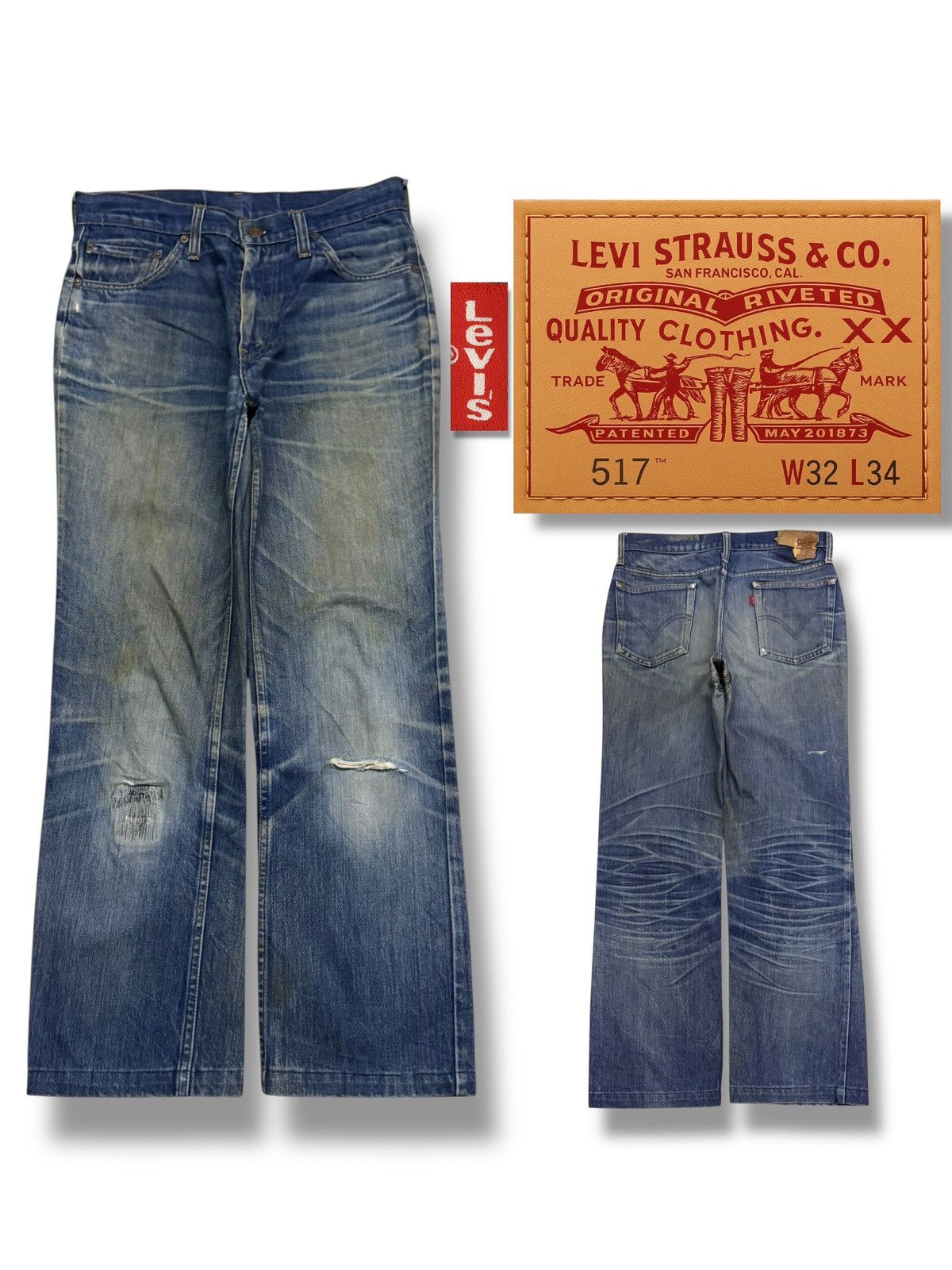 Levi's Vintage 80s Levi’s 517 Made in USA Talon 42 Zipper | W31 Size US 31 - 1 Thumbnail
