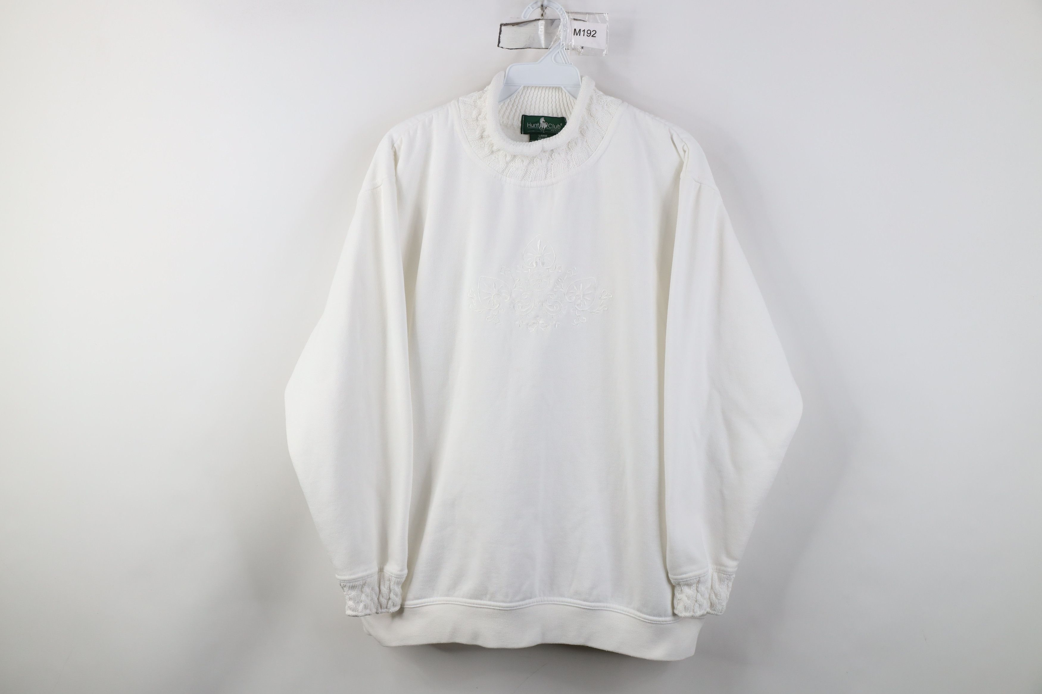 Vintage Vintage 90s Streetwear Geometric Marled Mock Neck Sweatshirt Size L / US 10 / IT 46 - 1 Thumbnail
