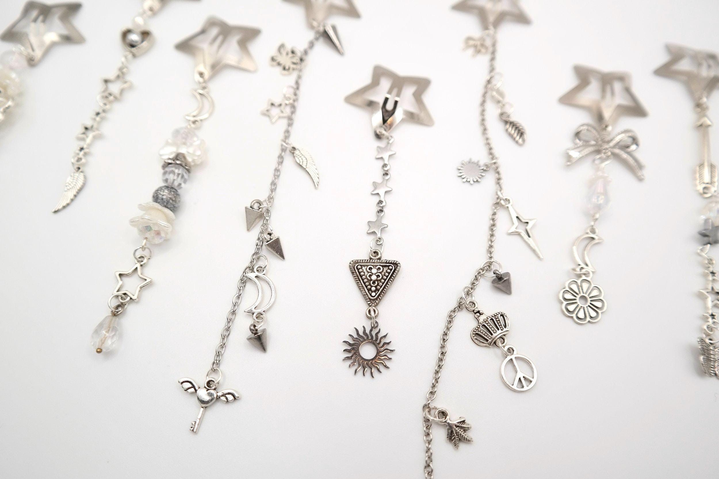 Handmade Silver Star Decorated Hair Clips Size ONE SIZE - 6 Thumbnail
