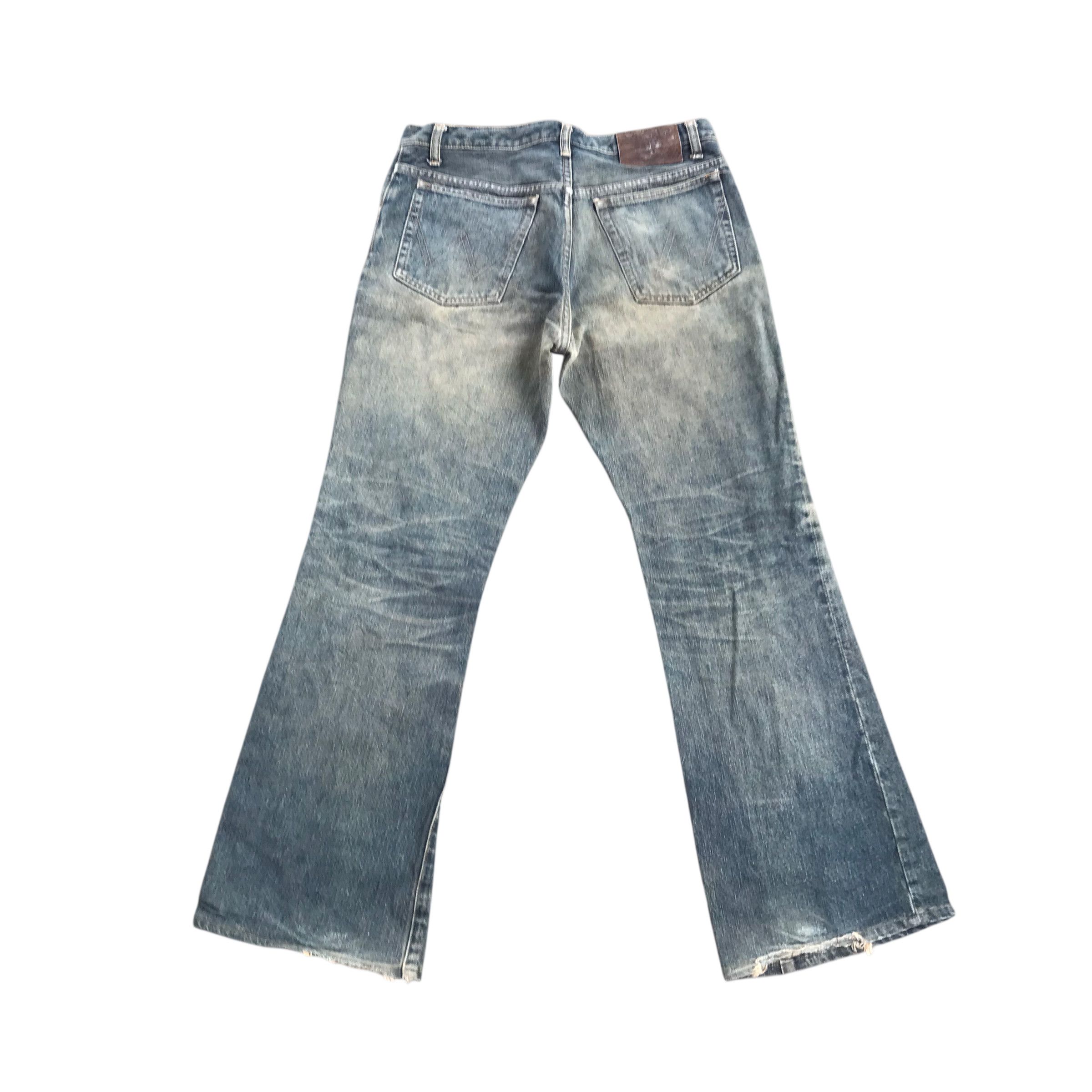 Tornado Mart FLARE!!Vintage 90s Wrangler Denim Flare Distressed-Size 31 Size US 31 - 3 Thumbnail
