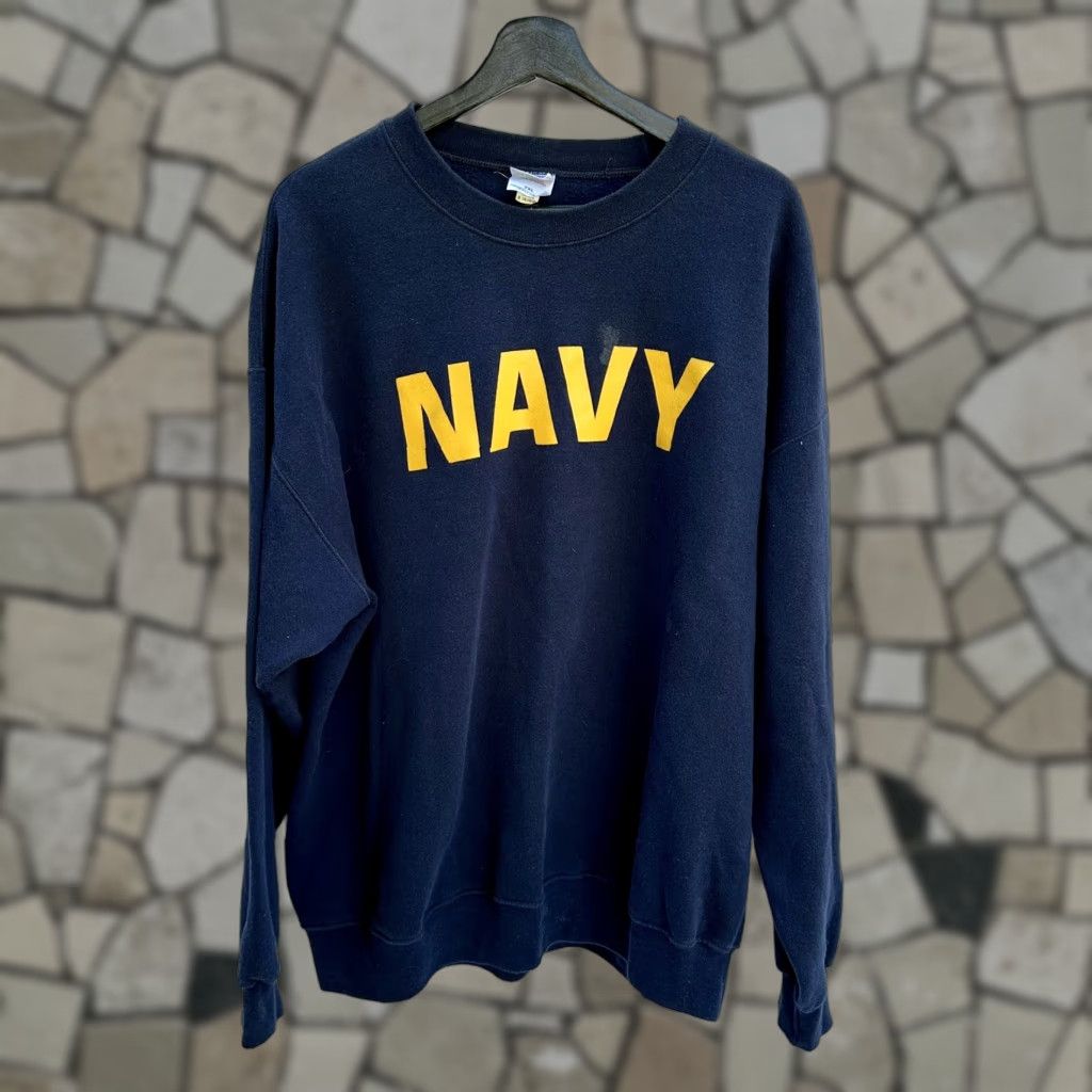 Vintage VINTAGE US Navy Blue Sweatshirt 2XL Size US XXL / EU 58 / 5 - 1 Thumbnail
