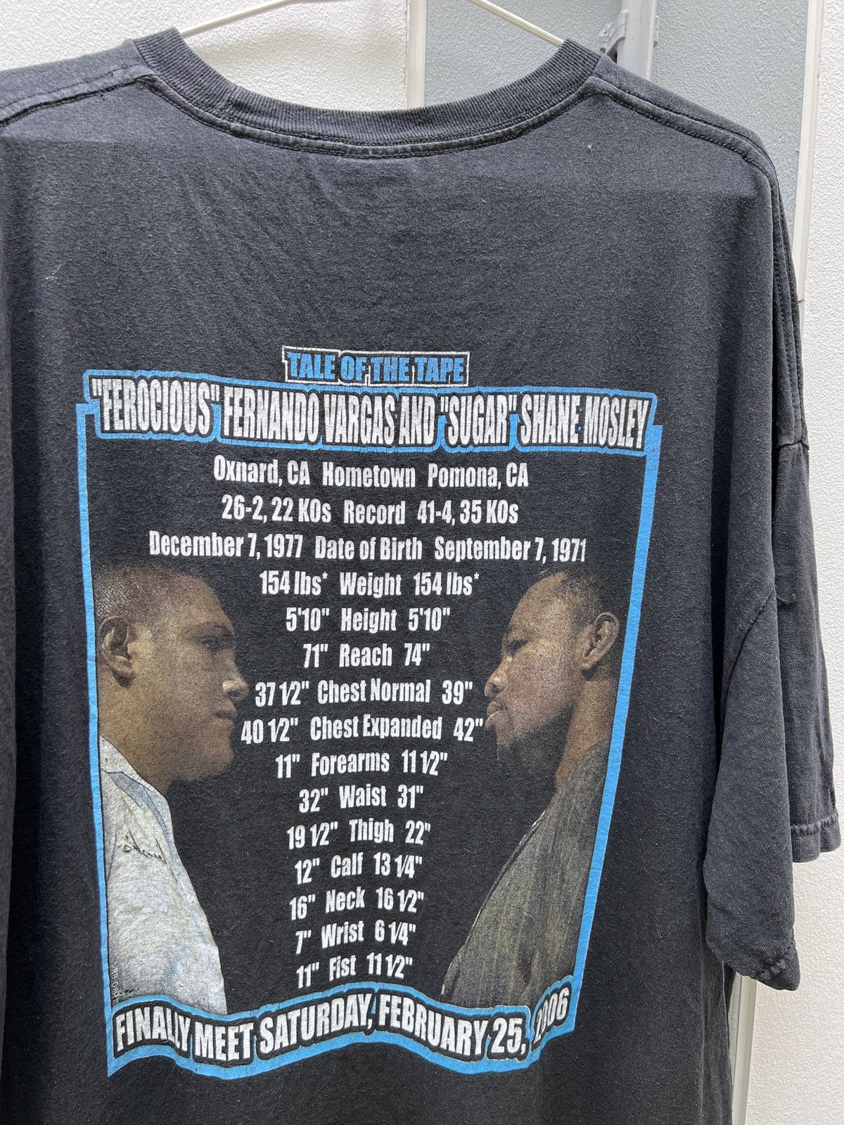Rap Tees × Vintage Vintage Y2K Shane Mosley vs Fernando Vargas Tee Faded 2XL Size US XXL / EU 58 / 5 - 5 Thumbnail