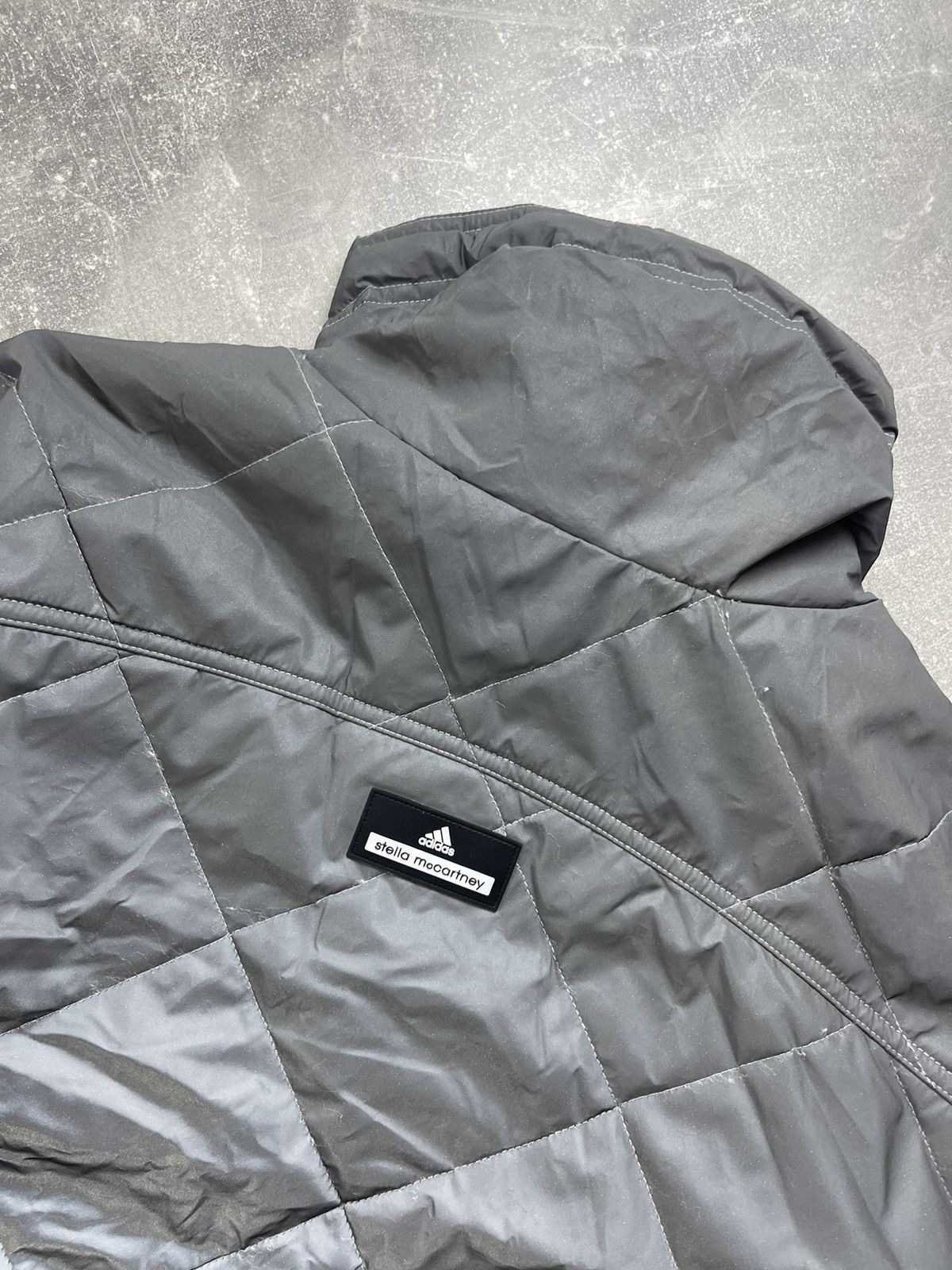 Adidas × Stella McCartney Adidas Stella McCartney Reflective Quilted Jacket Gray Size M / US 6-8 / IT 42-44 - 13 Thumbnail