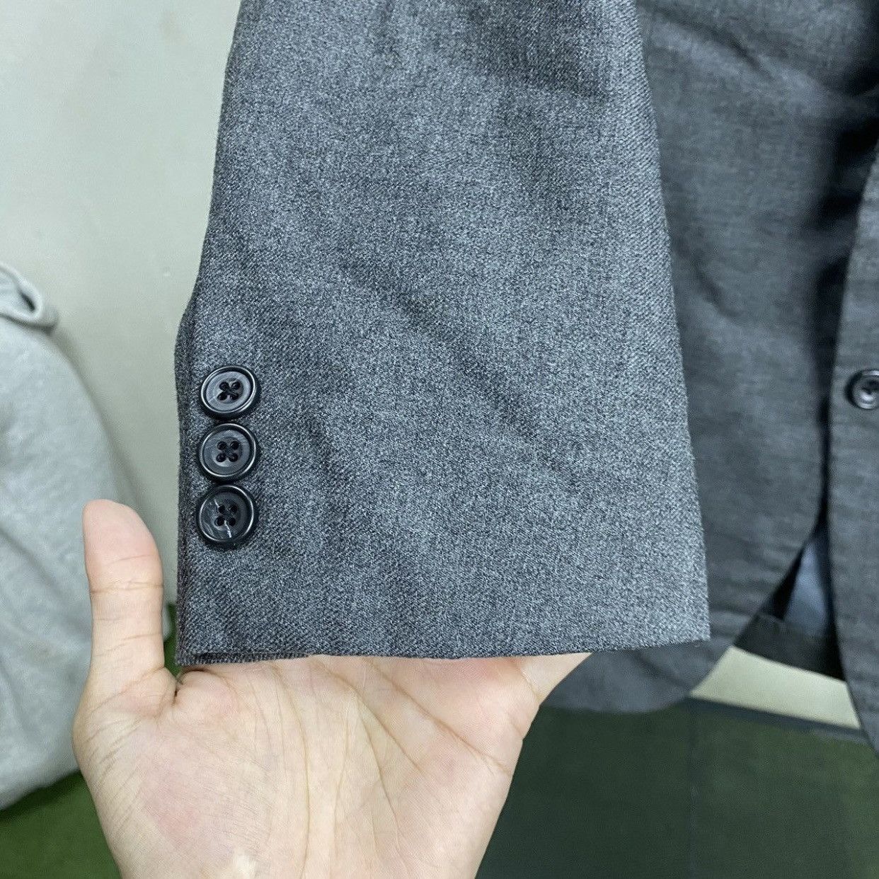 Burberry Burberrys Vintage Charcoal Gray 2-ButtonTailoredBlazerJacket Size US M / EU 48-50 / 2 - 9 Thumbnail