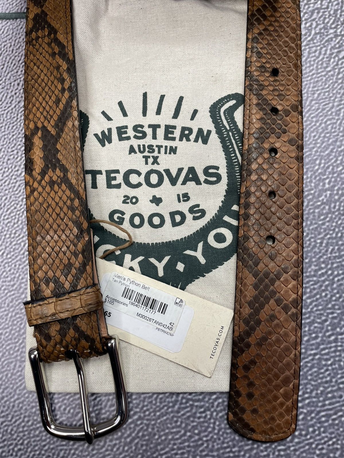 Other × Tecovas New Tecovas Men Brown Genuine Leather Belt Size 42 With Bag Size 42 - 4 Thumbnail