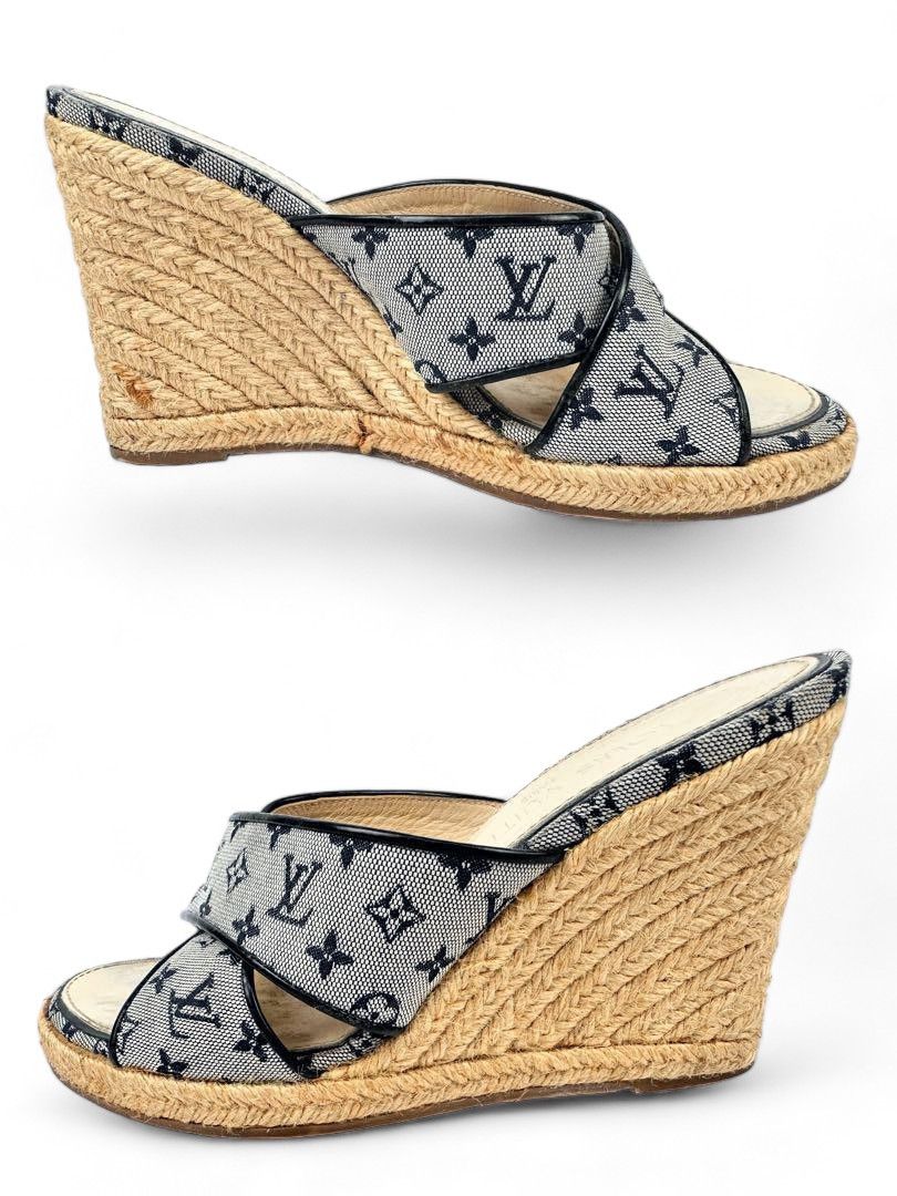 Louis Vuitton Louis Vuitton - 37 Wedge Sandals Monogram Denim LV Size US 6 / IT 36 - 5 Thumbnail