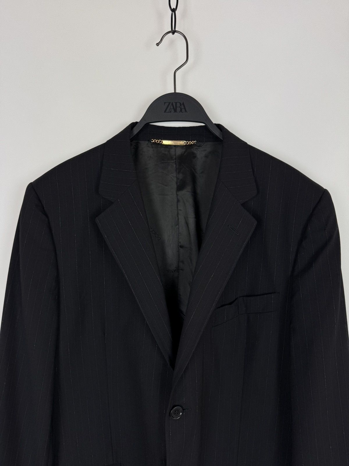 Dolce & Gabbana Dolce&Gabbana Striped Viscose Blend Classic Black Suit Size 54R - 3 Thumbnail