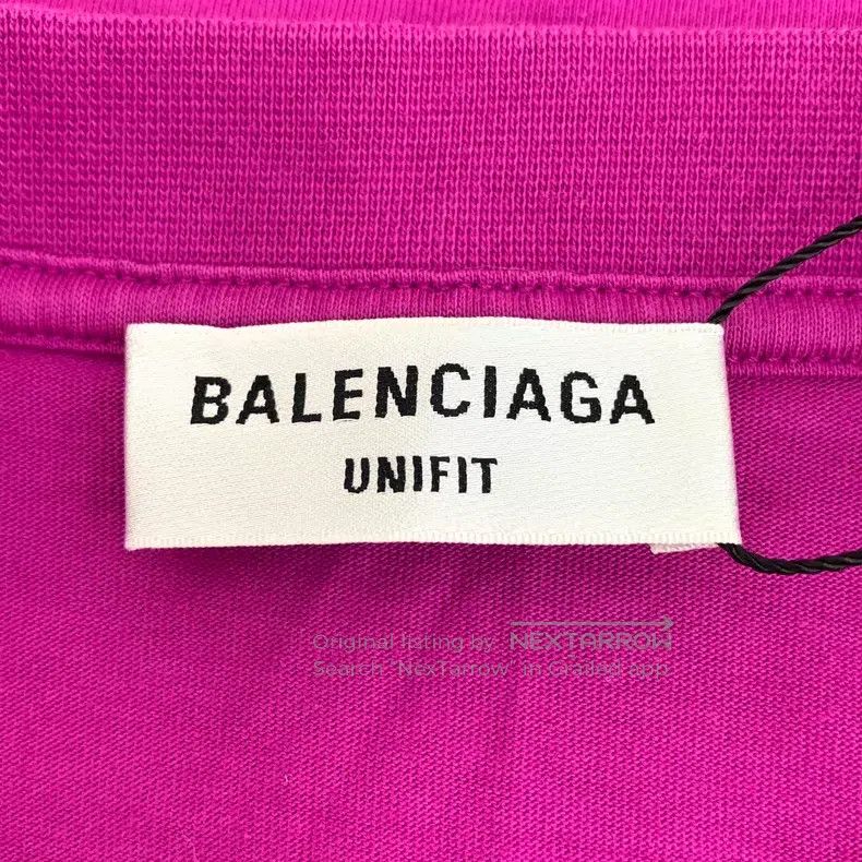 Balenciaga Balenciaga Purple Logo Letter Cotton Round Neck Short Slee Size US M / EU 48-50 / 2 - 5 Thumbnail