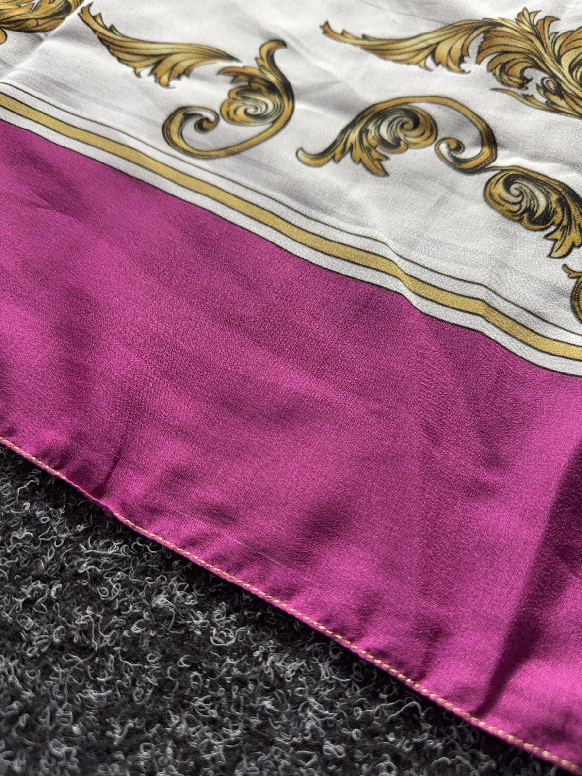 Vintage Maryan Mehlhorn Baroque Silk Scarf Pink Gold Print Size ONE SIZE - 7 Thumbnail