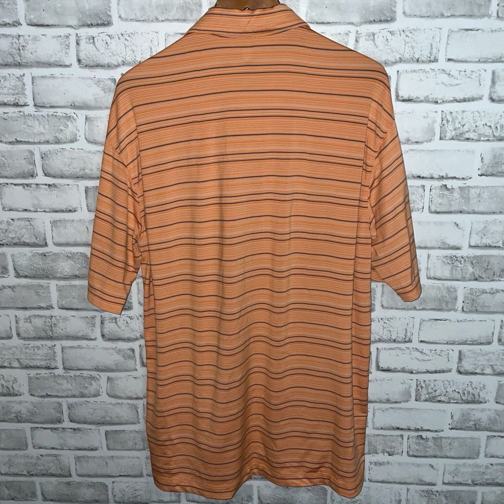 Nike Nike Golf Polo Shirt Mens Size L Orange Striped Athletic FitDry Golf Clothing Size US L / EU 52-54 / 3 - 5 Thumbnail