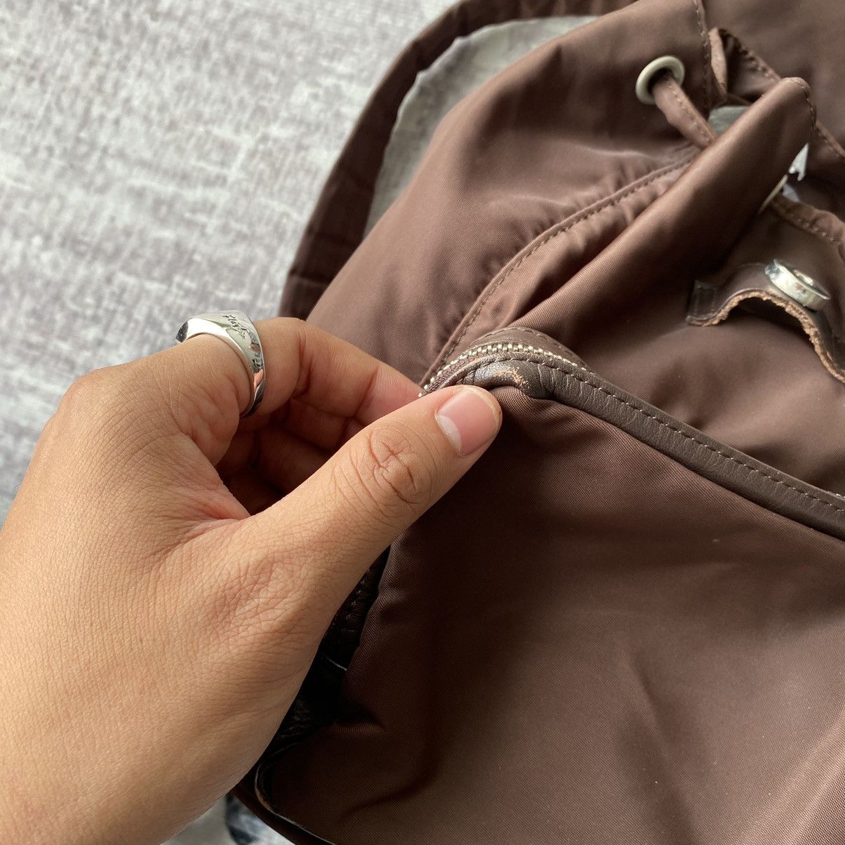 Designer × Japanese Brand × agnes b. Agnes B Brown Mini Backpack Prada Style Size ONE SIZE - 7 Thumbnail