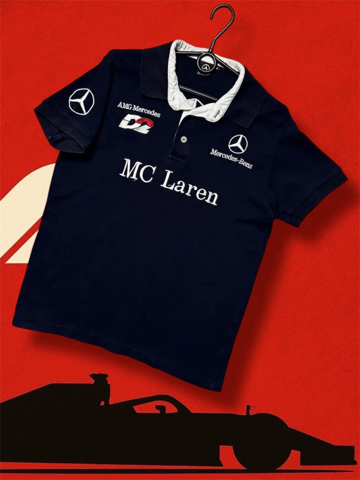 Vintage Mercedes polo racing size S/M logo McLaren