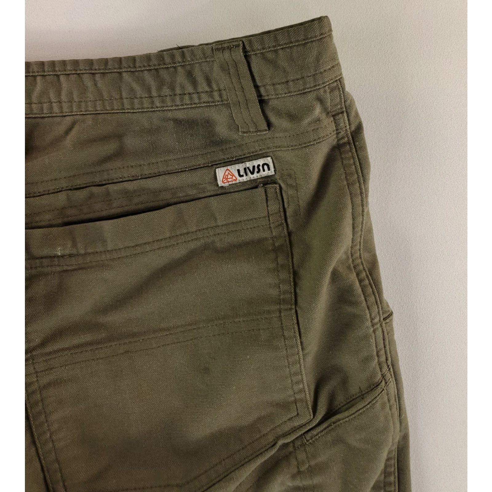 Olive Livsn Pants Flex Canvas Olive Green Mens 38x32 Mens Chino Regular Green 38 32 Size US 38 / EU 54 - 7 Thumbnail