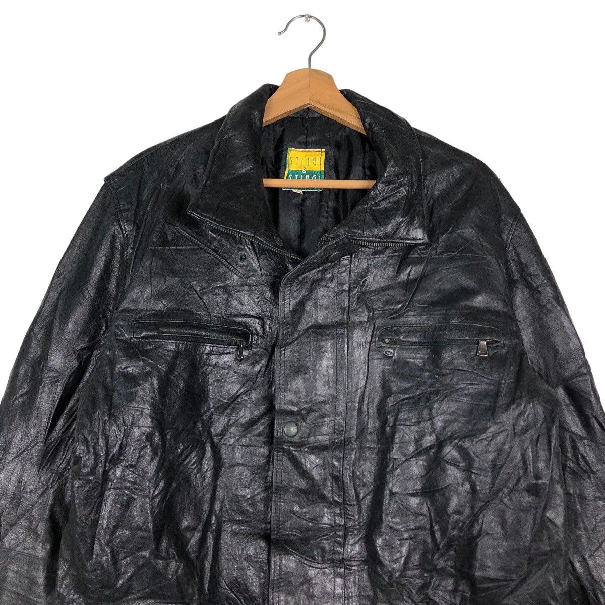 Japanese Brand 🔥Vintage Genuine Leather Jacket Stingi & Stingi Vera Pelle Size US L / EU 52-54 / 3 - 3 Thumbnail