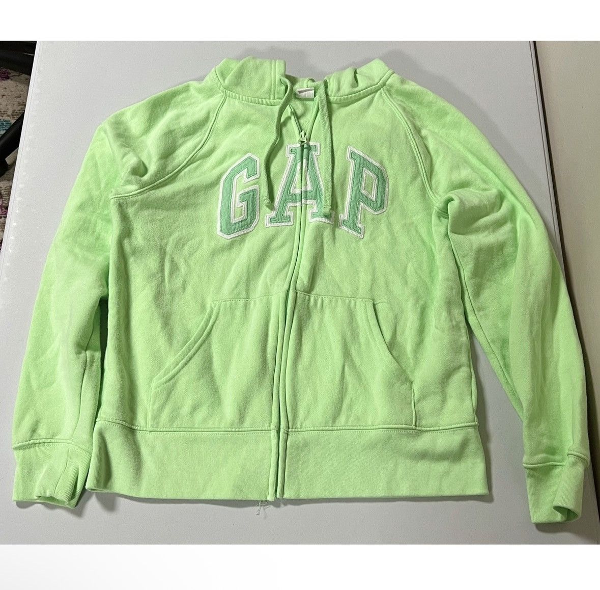 Gap GAP Green Graphic Zipper Sweater Sweatshirt Hoodie Size S ✨ Size S / US 4 / IT 40 - 2 Thumbnail