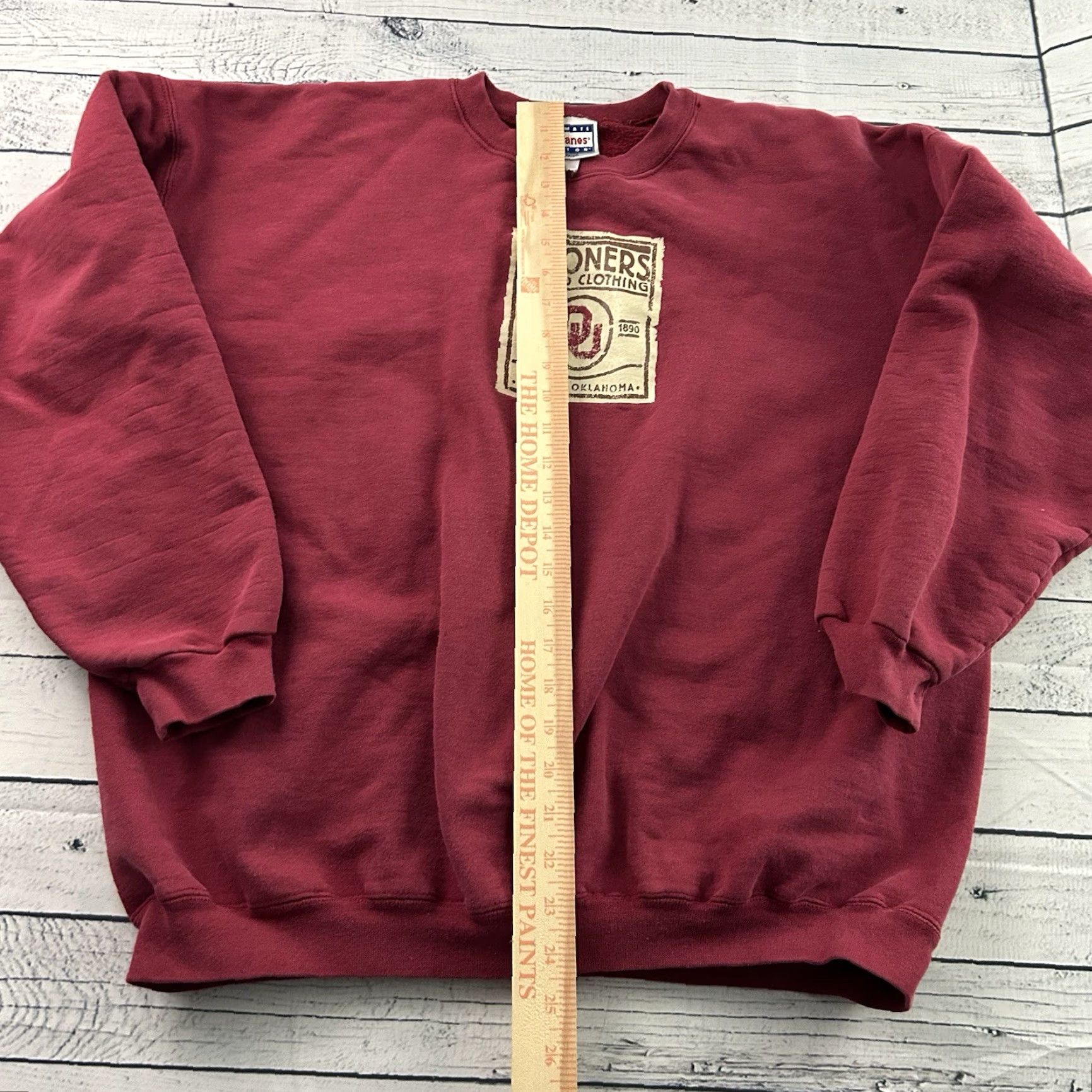 Hanes VINTAGE Hanes Sweatshirt Oklahoma Sooners Crewneck Men L Red Shirt Mens Size US L / EU 52-54 / 3 - 4 Thumbnail