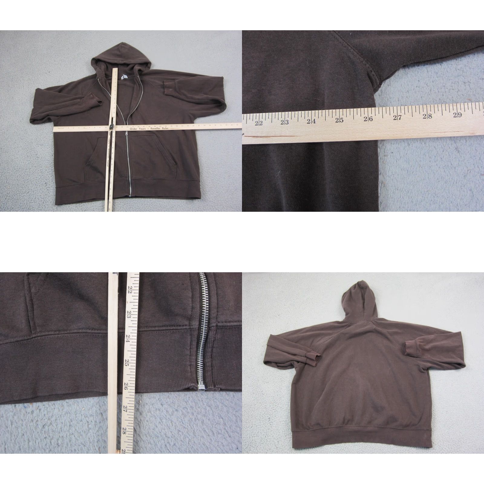 H&M VINTAGE H&M Hoodie Mens M Brown Solid Full Zip Hooded Fleece Sweatshirt Pullover Zip Zipper 90s Theme Wool? Size US M / EU 48-50 / 2 - 8 Thumbnail