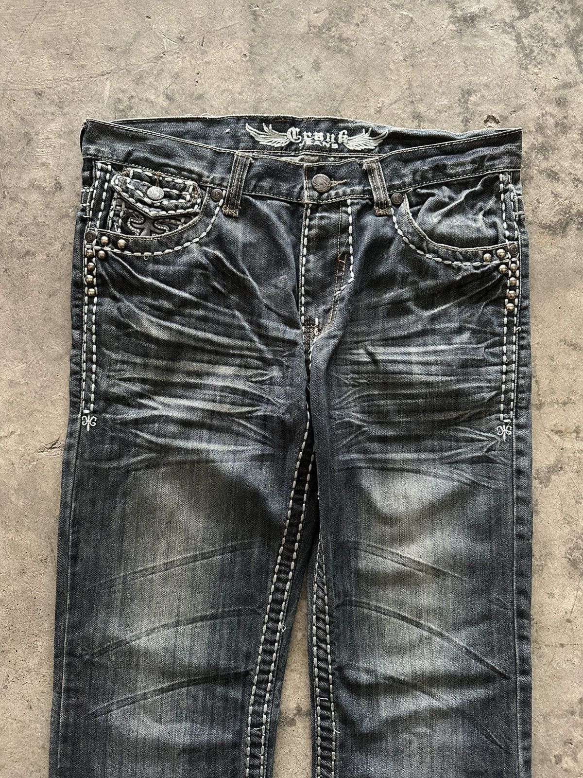 If Six Was Nine × Japanese Brand × Le Grande Bleu (L.G.B.) Japanese Y2K Whisker Wash Flared Jeans Size 34" / US 12 / IT 48 - 2 Thumbnail