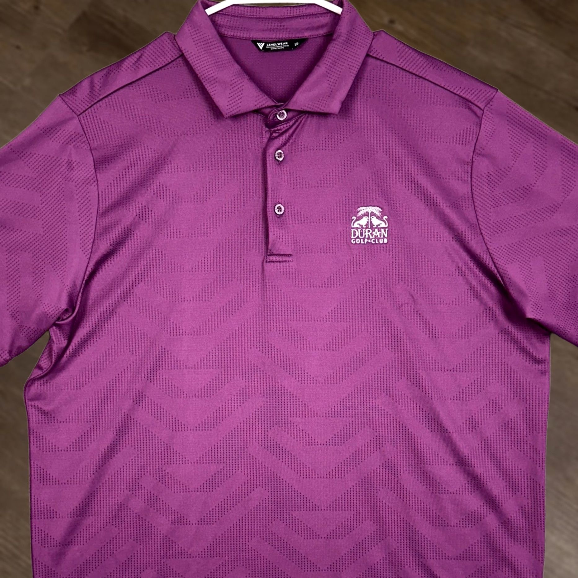 Vintage VINTAGE: No — Levelwear Golf Polo Shirt Geometric Purple Mens L Short Sleeve Collared Breathable Stretch Logo Rugby EUC Size US L / EU 52-54 / 3 - 1 Thumbnail