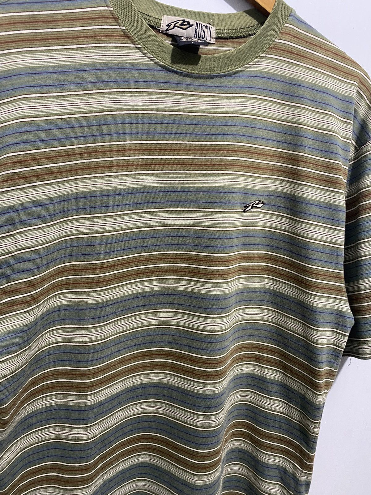 Rusty × Vintage Vintage 1980’s Rusty Surf Woven Textured Boxy T-Shirt Size US L / EU 52-54 / 3 - 3 Thumbnail