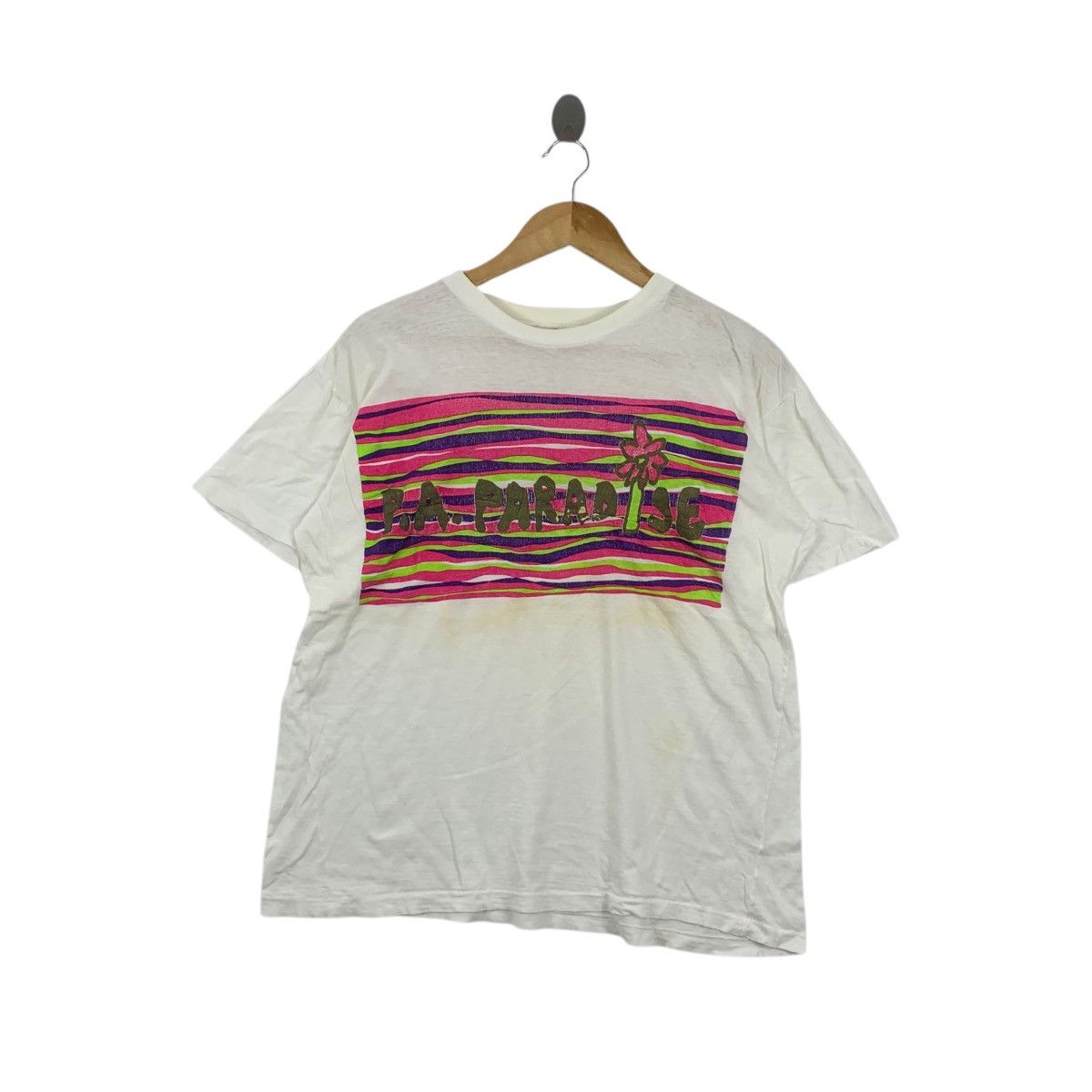 Other Vintage PA PARADISE HAWAII Hand Print Painting Tee Shirt Top Size S / US 4 / IT 40 - 1 Thumbnail