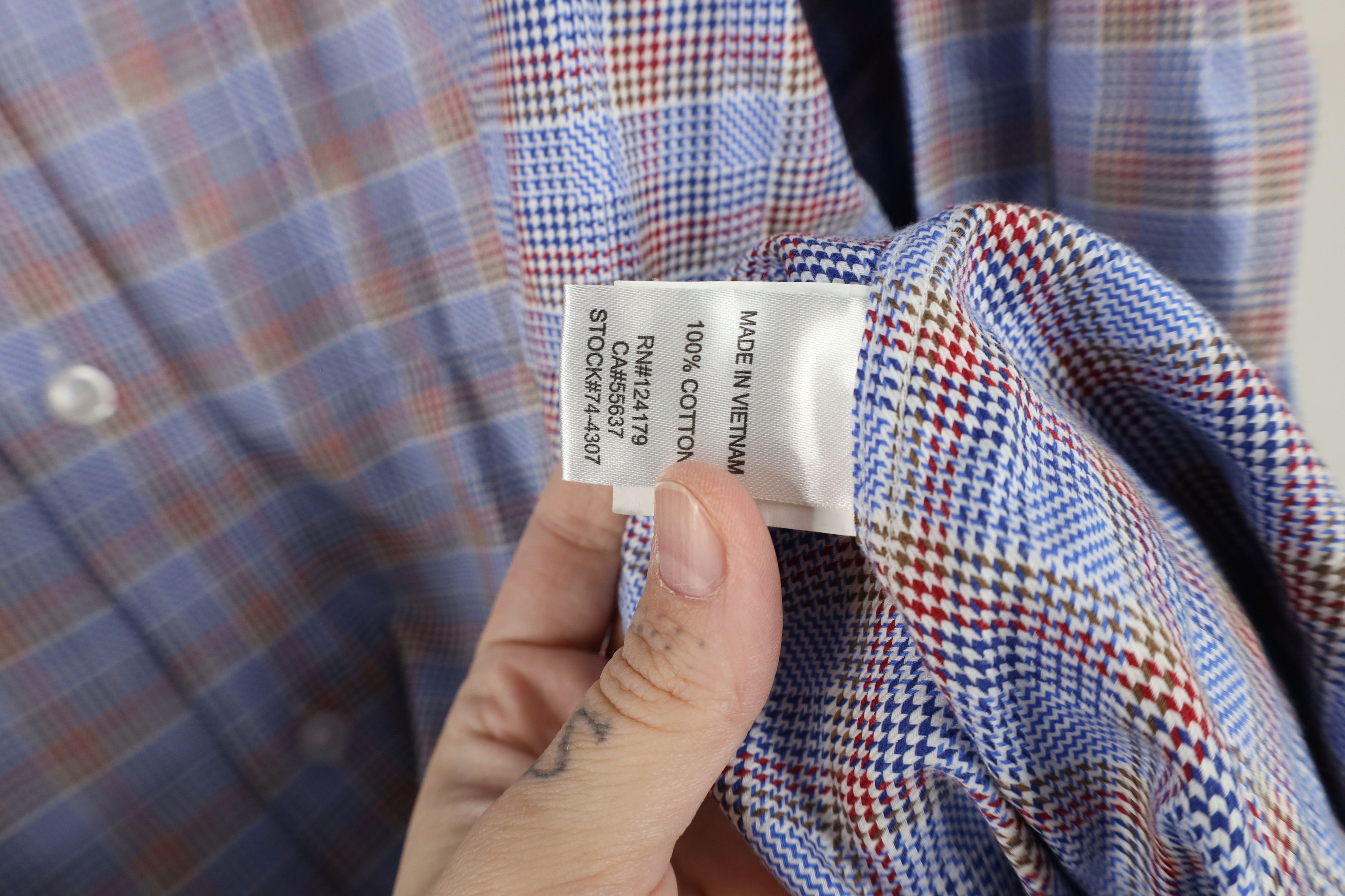 Johnston & Murphy Johnston & Murphy Houndstooth Collared Button Shirt Cotton Size US XL / EU 56 / 4 - 11 Thumbnail