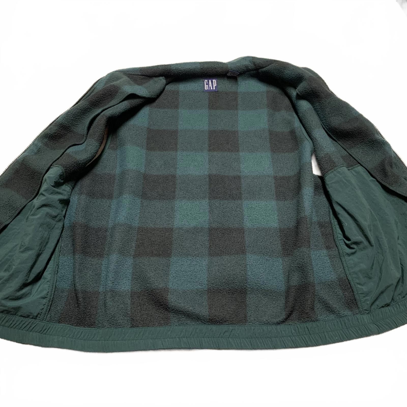 Gap GAP Men's Large Buffalo Plaid Green Black Fleece Vest Size US L / EU 52-54 / 3 - 3 Thumbnail