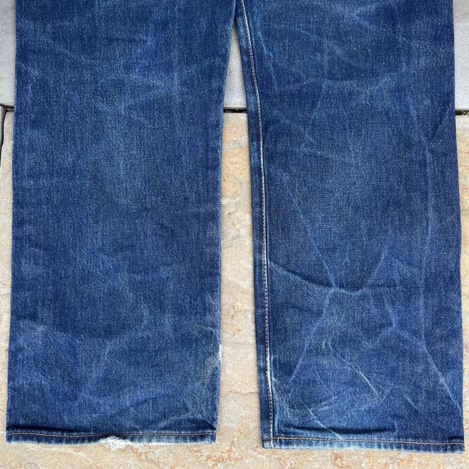 Levi's Naturally Distressed Dark Indigo Wash Levi’s Denim 501 Jeans Size US 36 / EU 52 - 7 Thumbnail