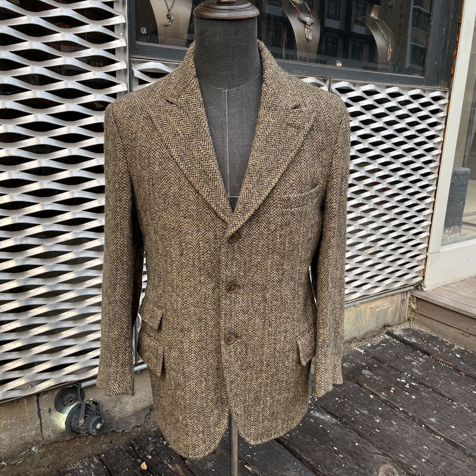 RRL Ralph Lauren RRL Houndstooth Wool Suit Jacket Size US S / EU 44-46 / 1 - 1 Thumbnail