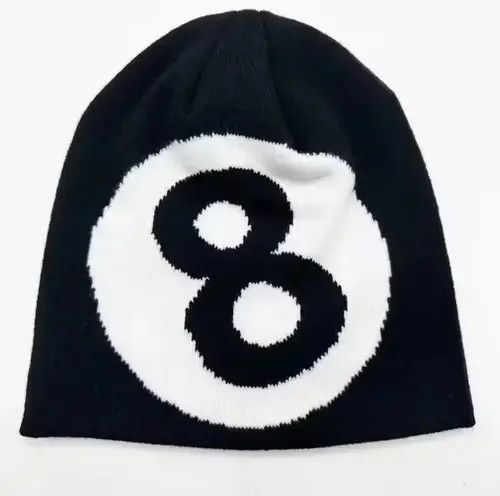 Other Y2K Knitting Number 8 Beanie Hat Size ONE SIZE - 1 Thumbnail