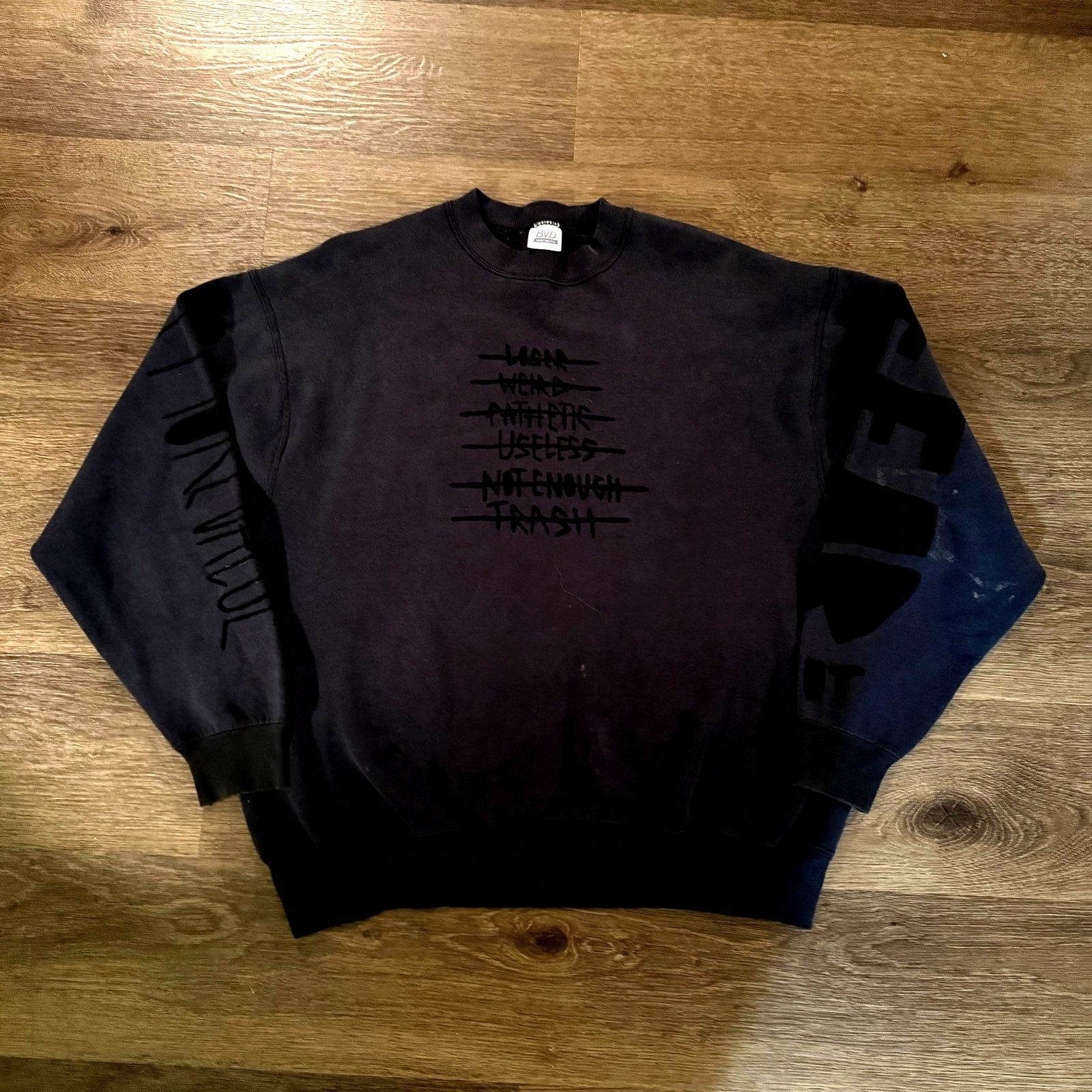 Vintage 90s Grunge Of More Value Graphic Crew Neck Size US XL / EU 56 / 4 - 1 Thumbnail