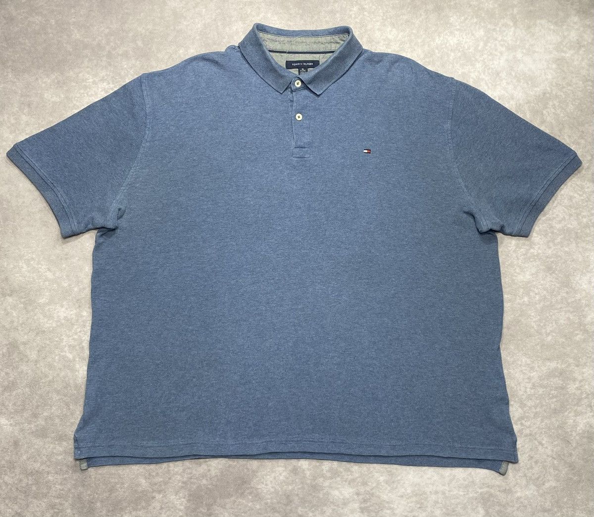 Tommy Hilfiger Vintage Tommy Hilfiger Faded Indigo Heather Polo Shirt Size US XL / EU 56 / 4 - 1 Thumbnail