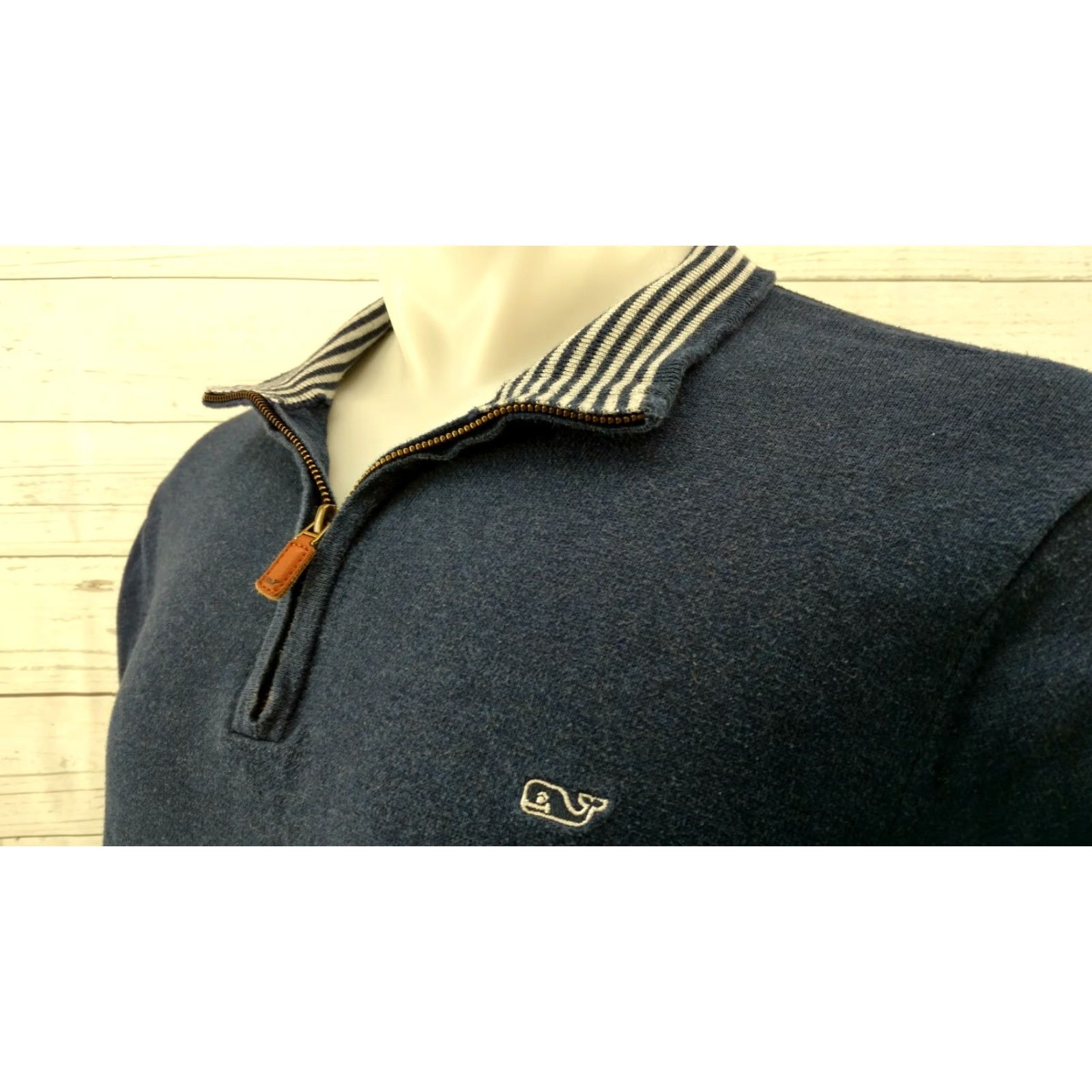 Vineyard Vines Vineyard Vines Men's L 1/4 Zip Sweater Blue Long Sleeve Size US L / EU 52-54 / 3 - 3 Thumbnail