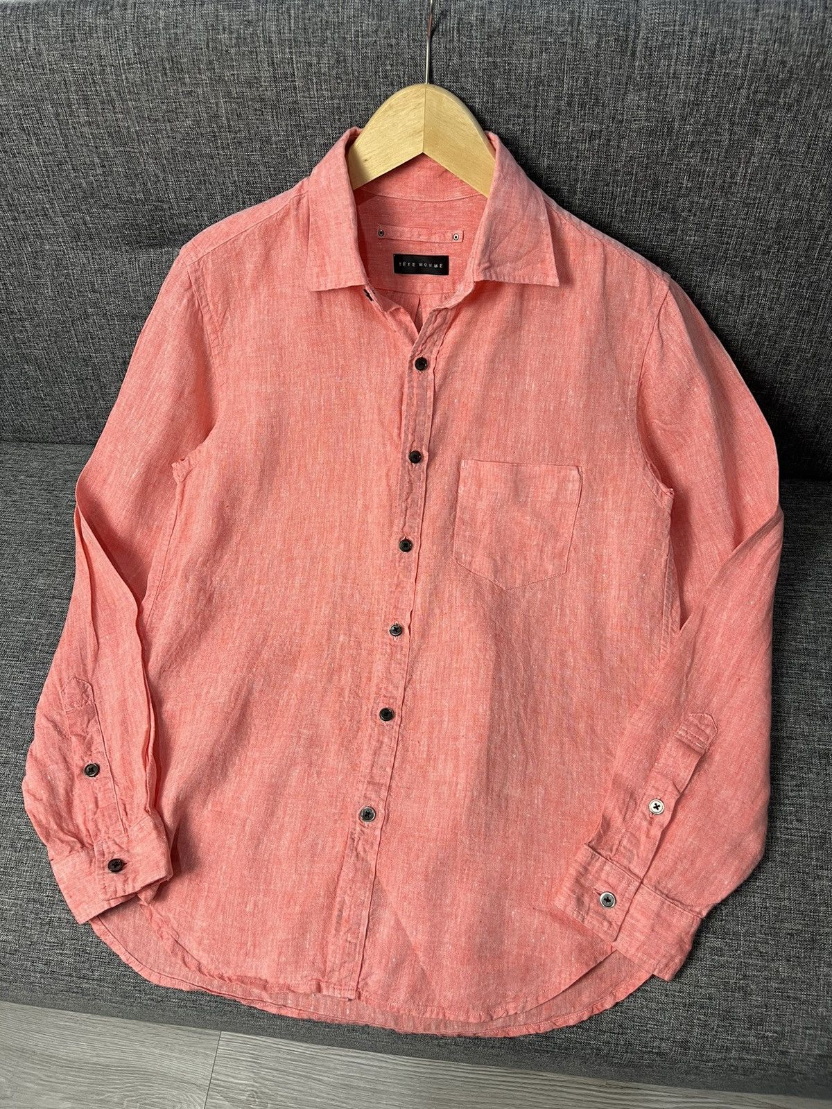 Issey Miyake Vintage Tete Homme Linen Shirt Issey Miyake Size US M / EU 48-50 / 2 - 1 Thumbnail