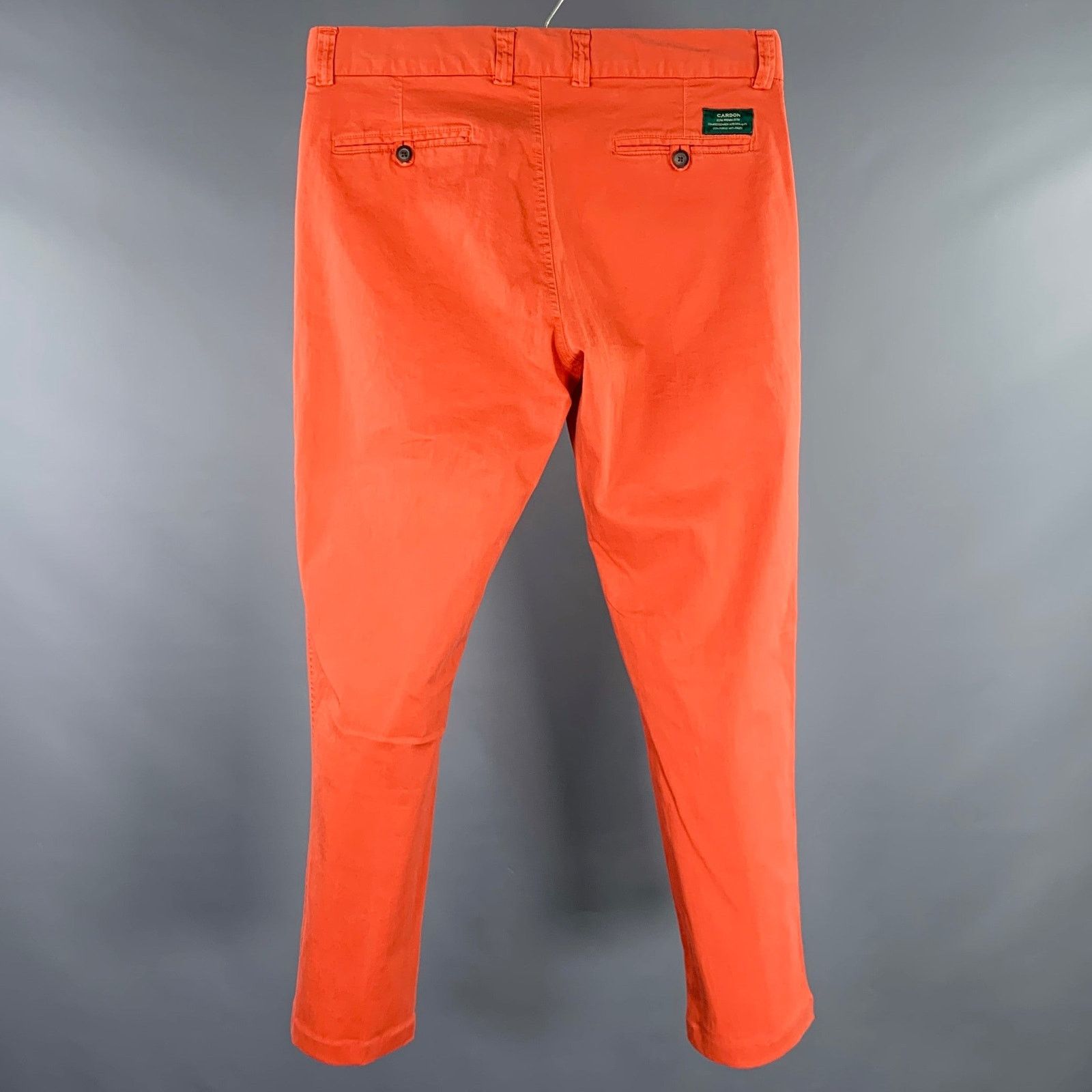 Other CARDON Size 32 Orange Cotton Blend Flat Front Casual Pants Size US 32 / EU 48 - 2 Thumbnail