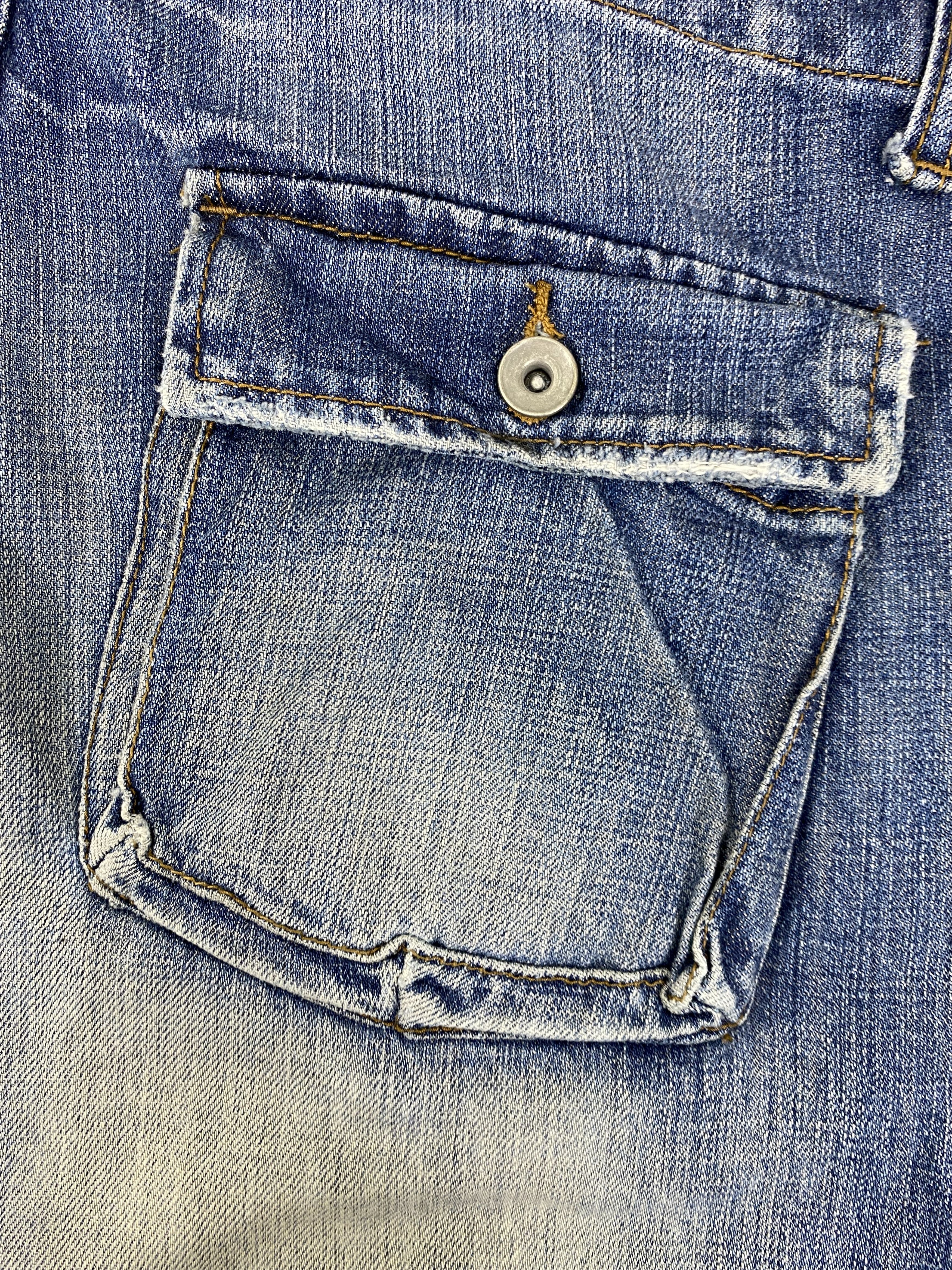 Japanese Brand Distressed Blue Global Work Jeans 33x29 Denim- JN3524 Size US 33 - 14 Thumbnail