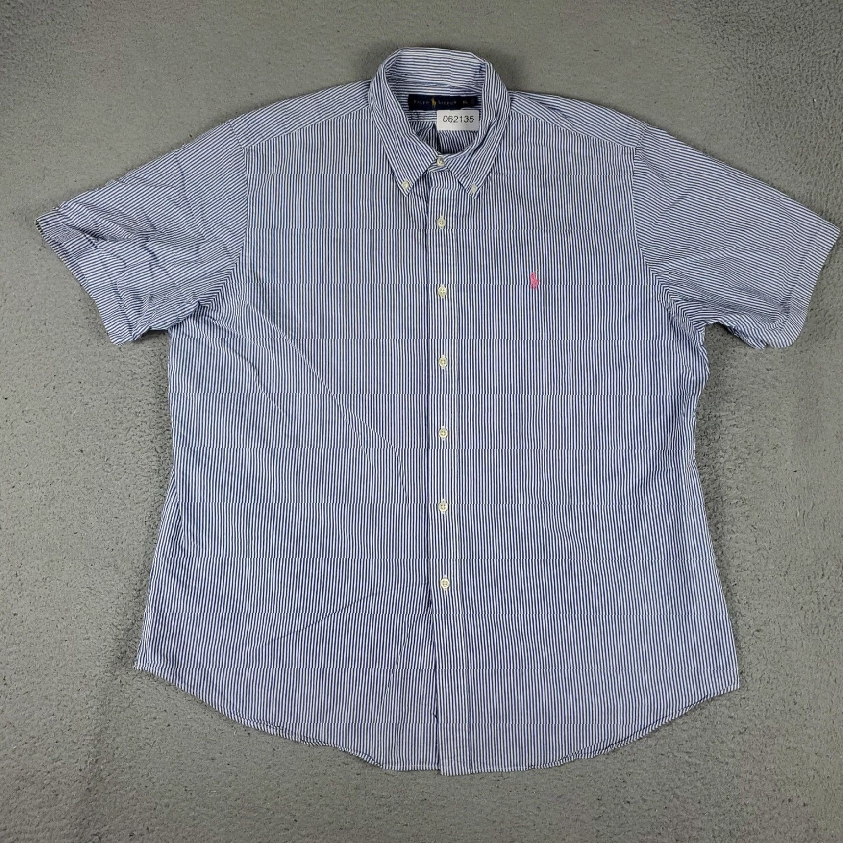 Ralph Lauren Ralph Lauren Men’s Short Sleeve Cotton Button-Up Shirt XL Blue White Striped Seersucker Classic Preppy Size US XL / EU 56 / 4 - 3 Thumbnail