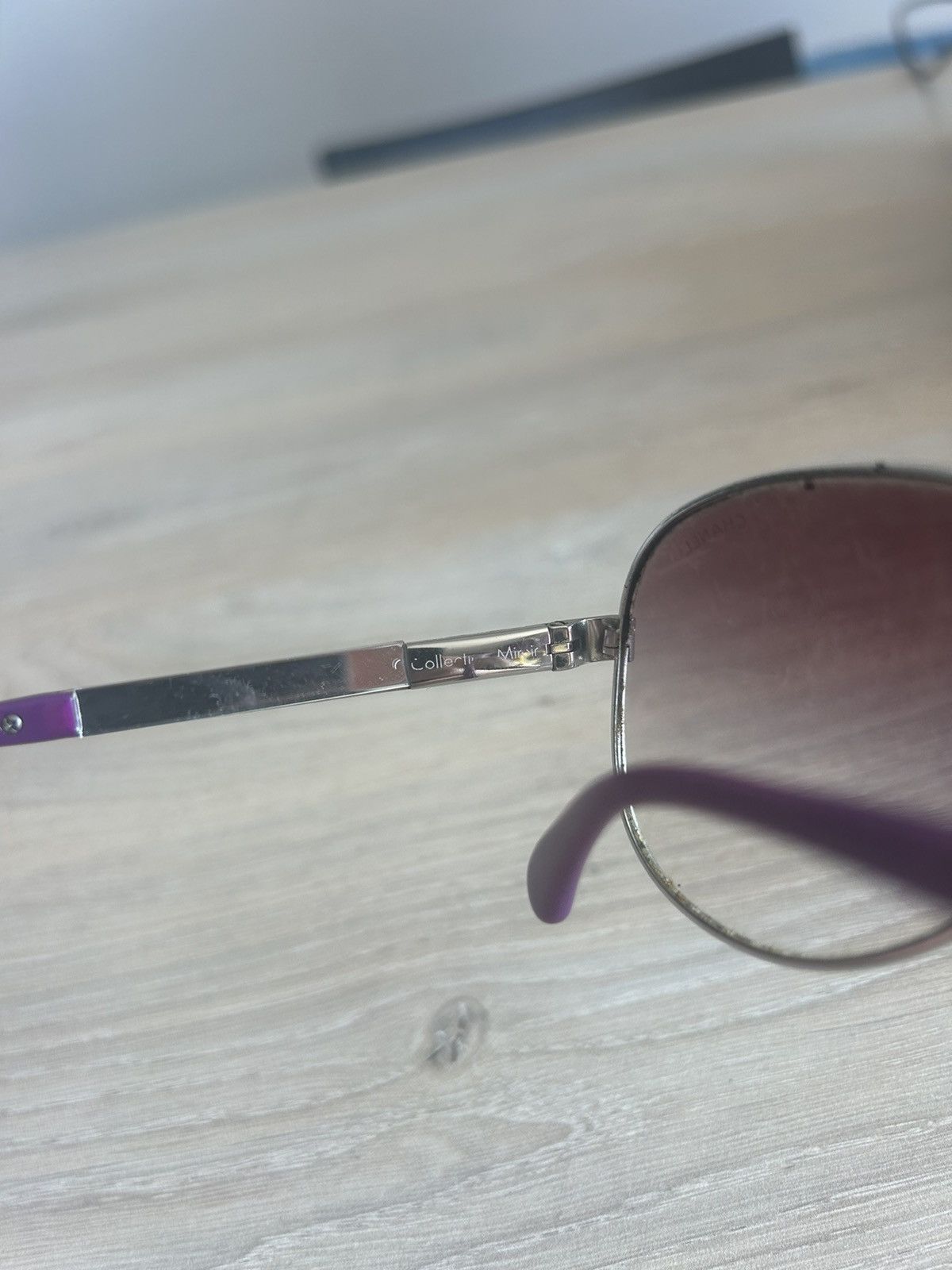 Chanel Silver/Purple Gradient 4179 Miroir Aviator Sunglasses Size ONE SIZE - 8 Thumbnail