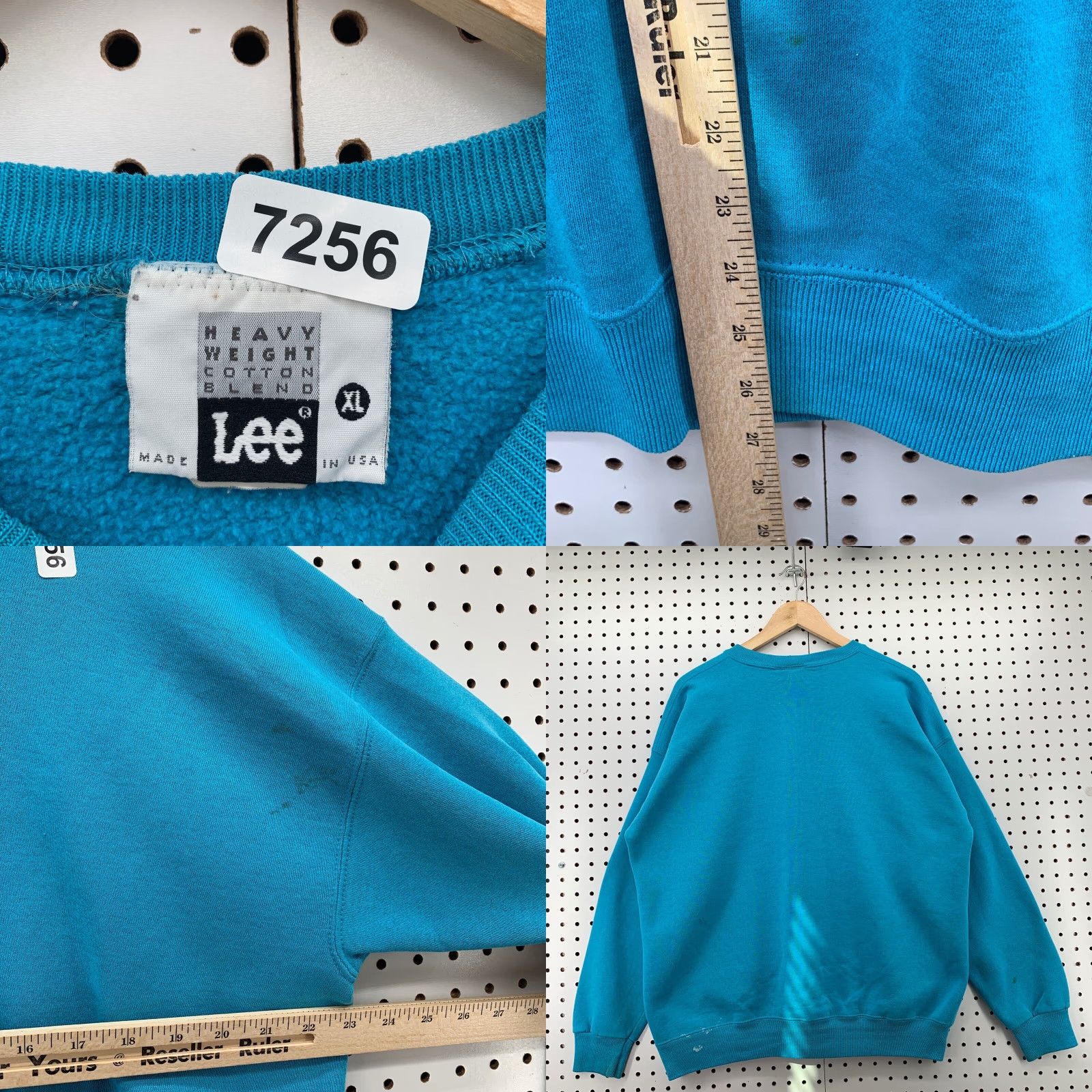 Lee VINTAGE Lee Sport Crewneck Sweatshirt Men's L Blue 90s Heavyweight Cotton Blend Fleece Logo Pullover Size US L / EU 52-54 / 3 - 8 Thumbnail