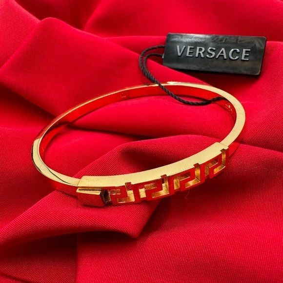 image of Versace Goldtone La Greca Bangle Bracelet, Women's