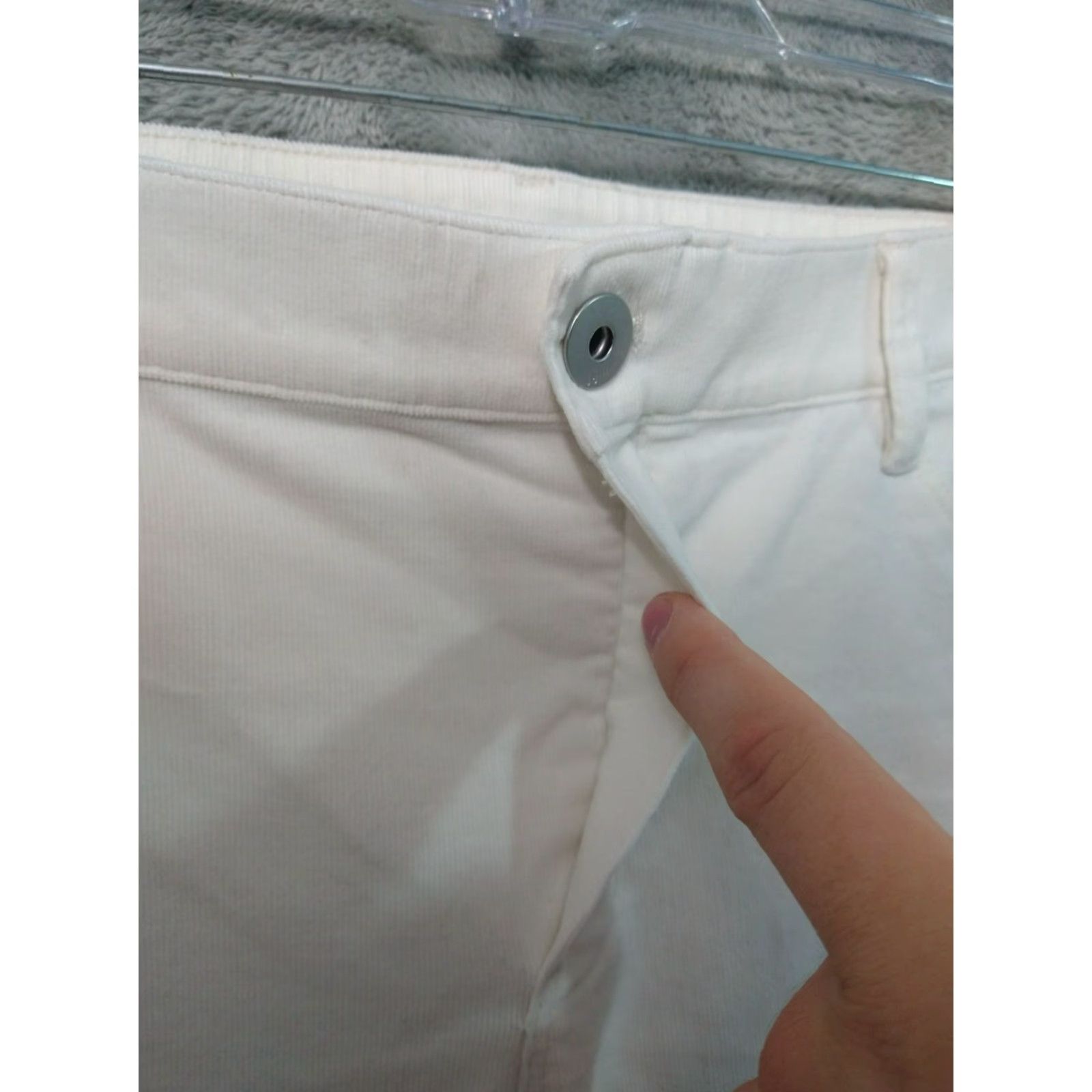 J. Jill J Jill Pants Womens Large White Corduroy Skinny High Rise Stretch Ankle Wide Inseam 28.5 in Casual Travel Regular Womens Size 36" / US 14 / IT 50 - 3 Thumbnail
