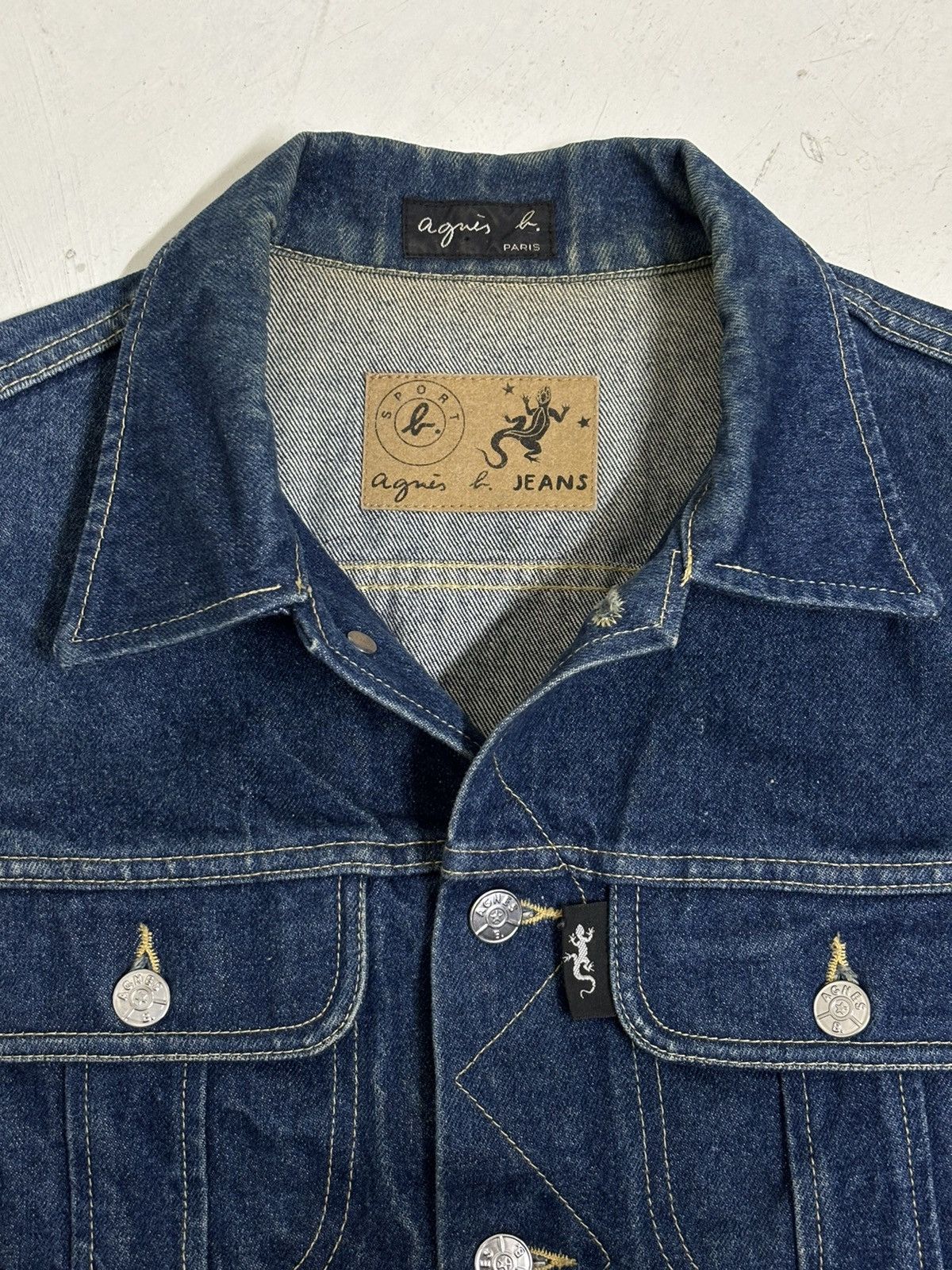 agnes b. Vintage Agnes B Jeans Trucker Denim Jacket Size US M / EU 48-50 / 2 - 1 Thumbnail
