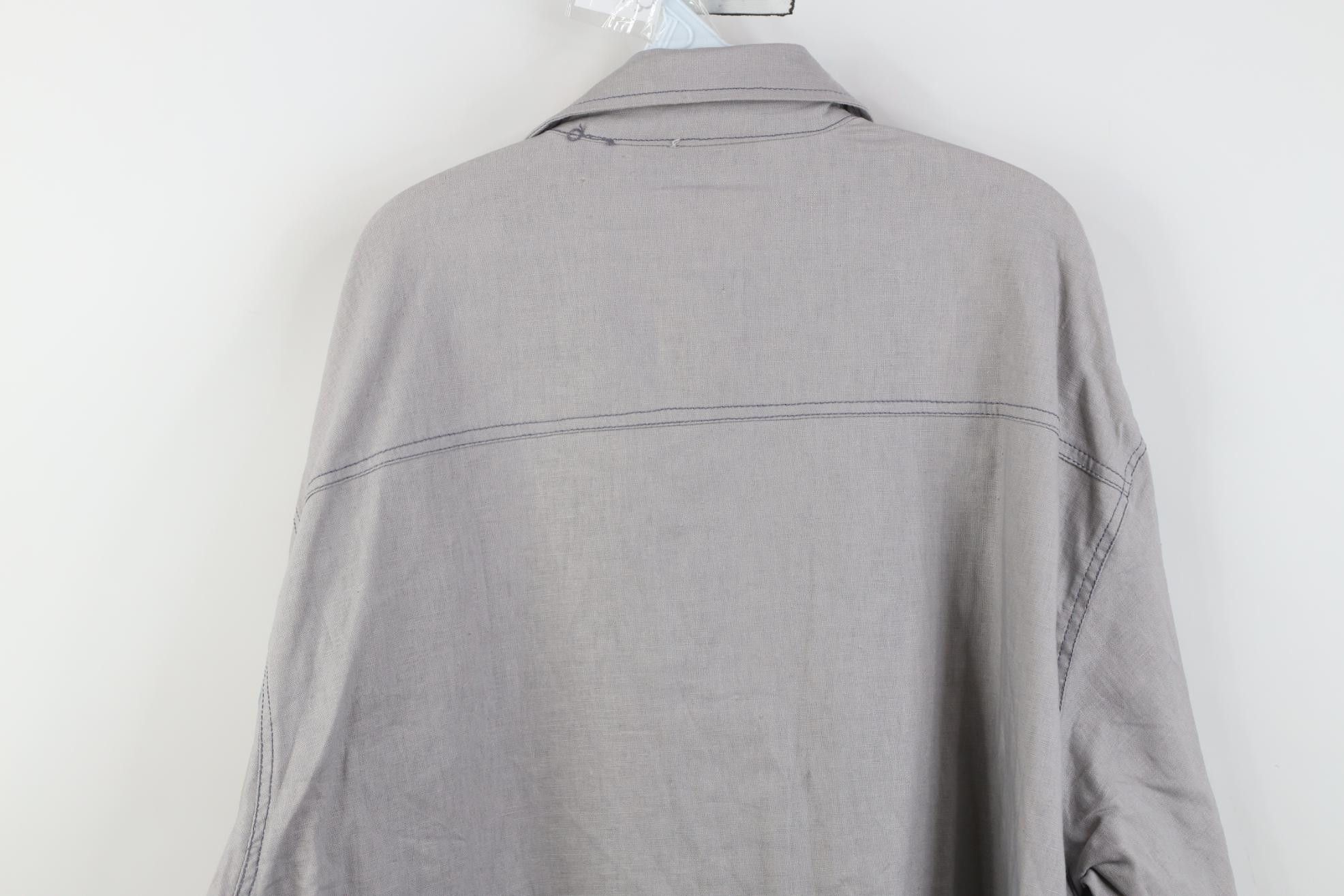 Vintage Deadstock Vintage 90s Streetwear Baggy Fit Button Shirt Gray Size US XL / EU 56 / 4 - 15 Thumbnail