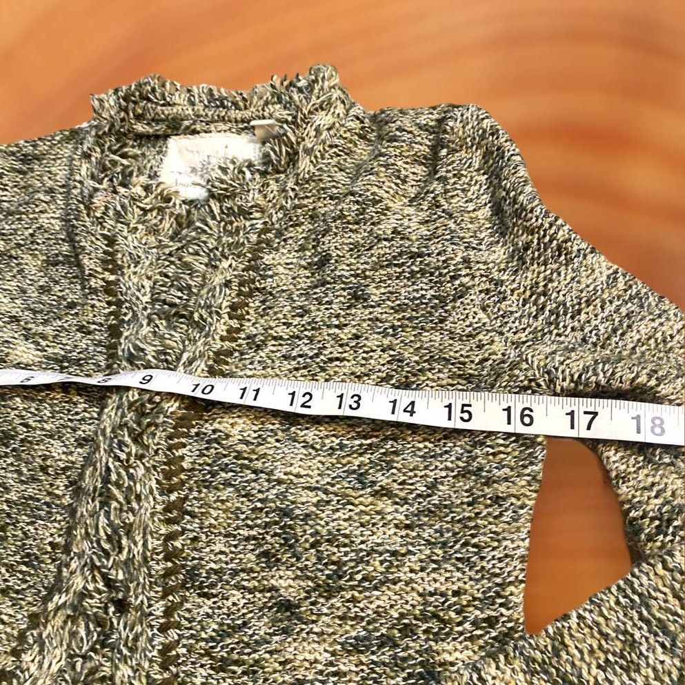 Anthropologie Angel of the North Anthro Green Knit Fringe Cardigan Size M Size M / US 6-8 / IT 42-44 - 4 Thumbnail